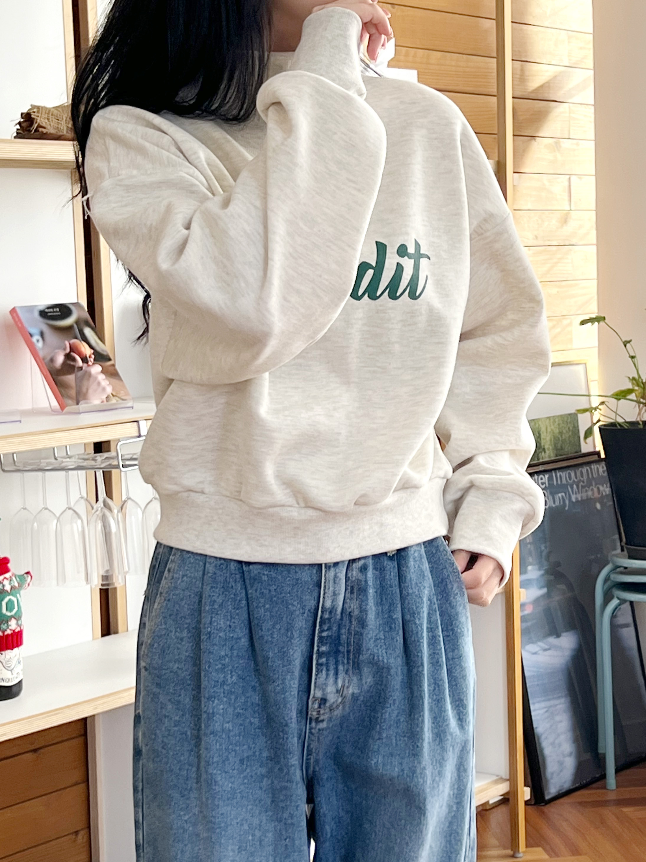 裏起毛Plauditハイネッククロップドスウェット | 詳細画像6