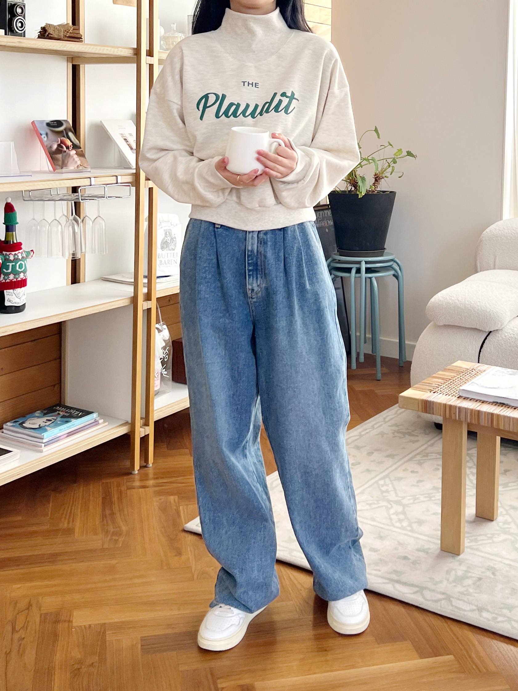 裏起毛Plauditハイネッククロップドスウェット | 詳細画像8