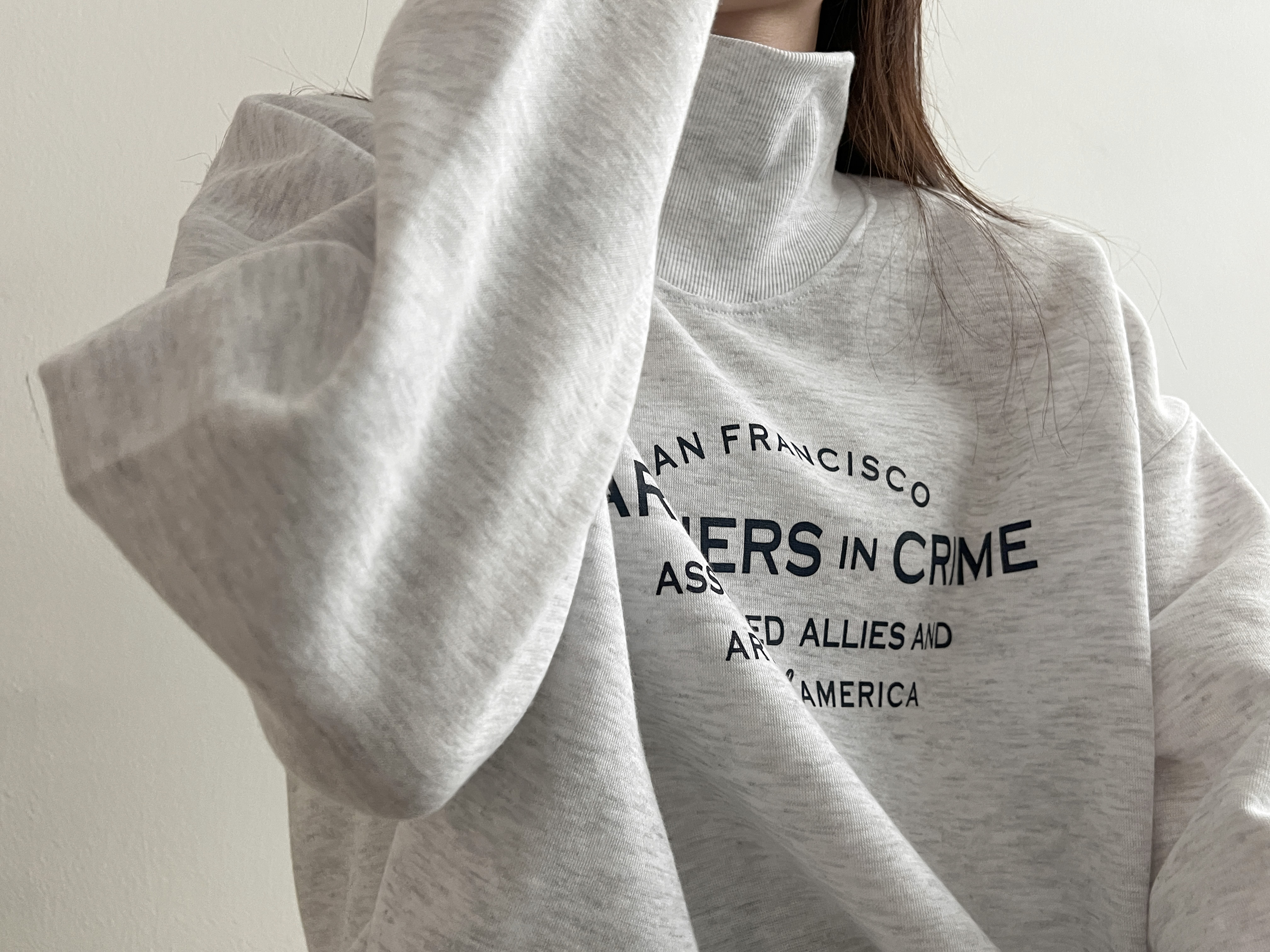 裏起毛ハイネックCRIMEレタリングスウェット | 詳細画像6