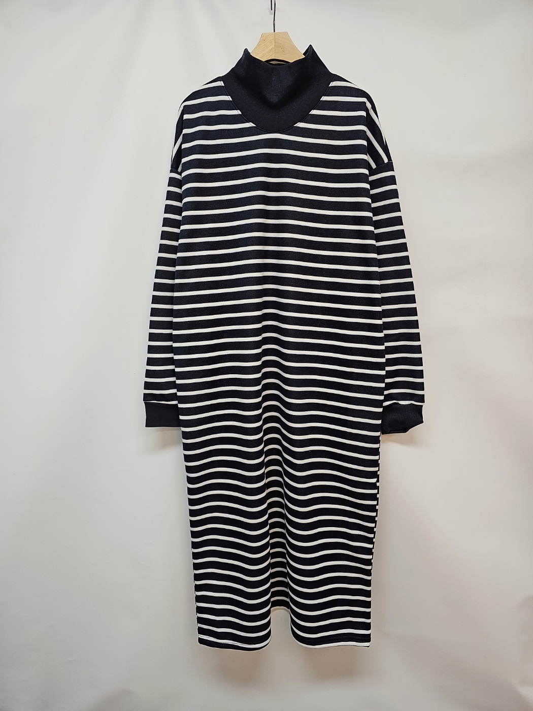 裏起毛ハイネックボーダースウェットワンピース | 詳細画像12