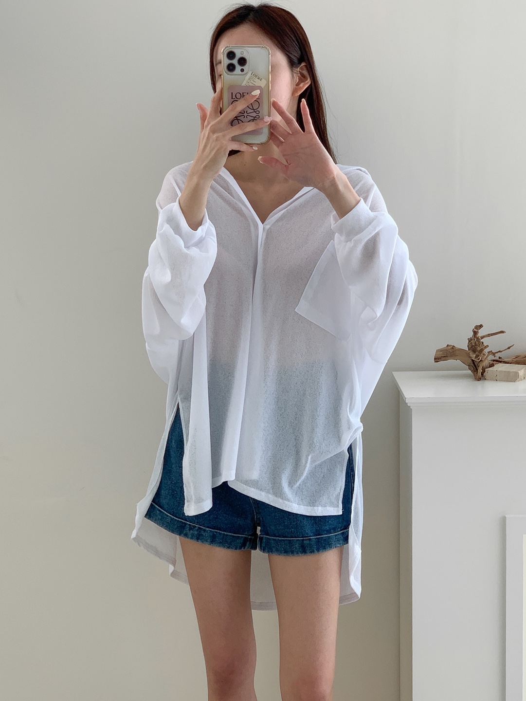 ワンポケットアンバランスシースルーシャツ | 詳細画像11