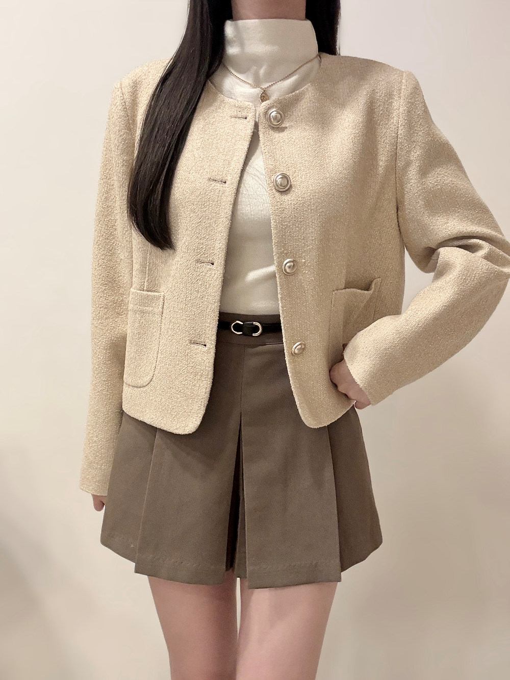 ゴールドボタンツイードジャケット | レディースファッション通販 - DHOLIC