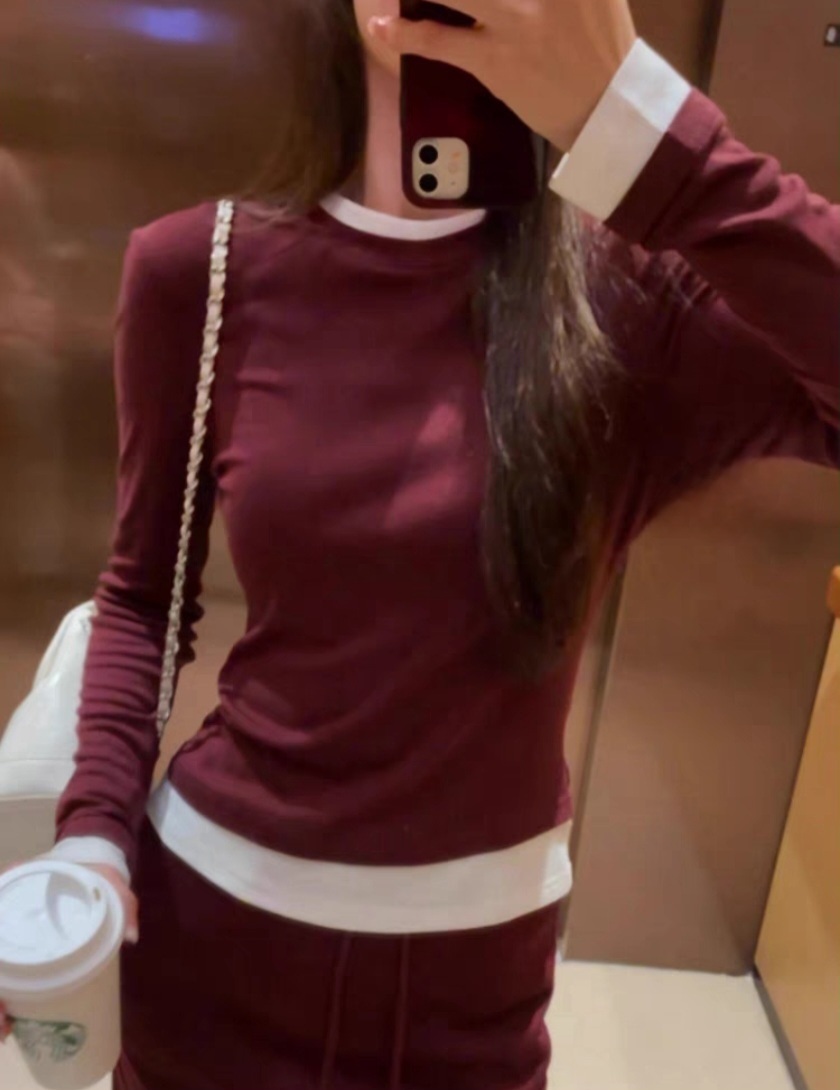 裏起毛レイヤード風配色長袖Tシャツ | 詳細画像4
