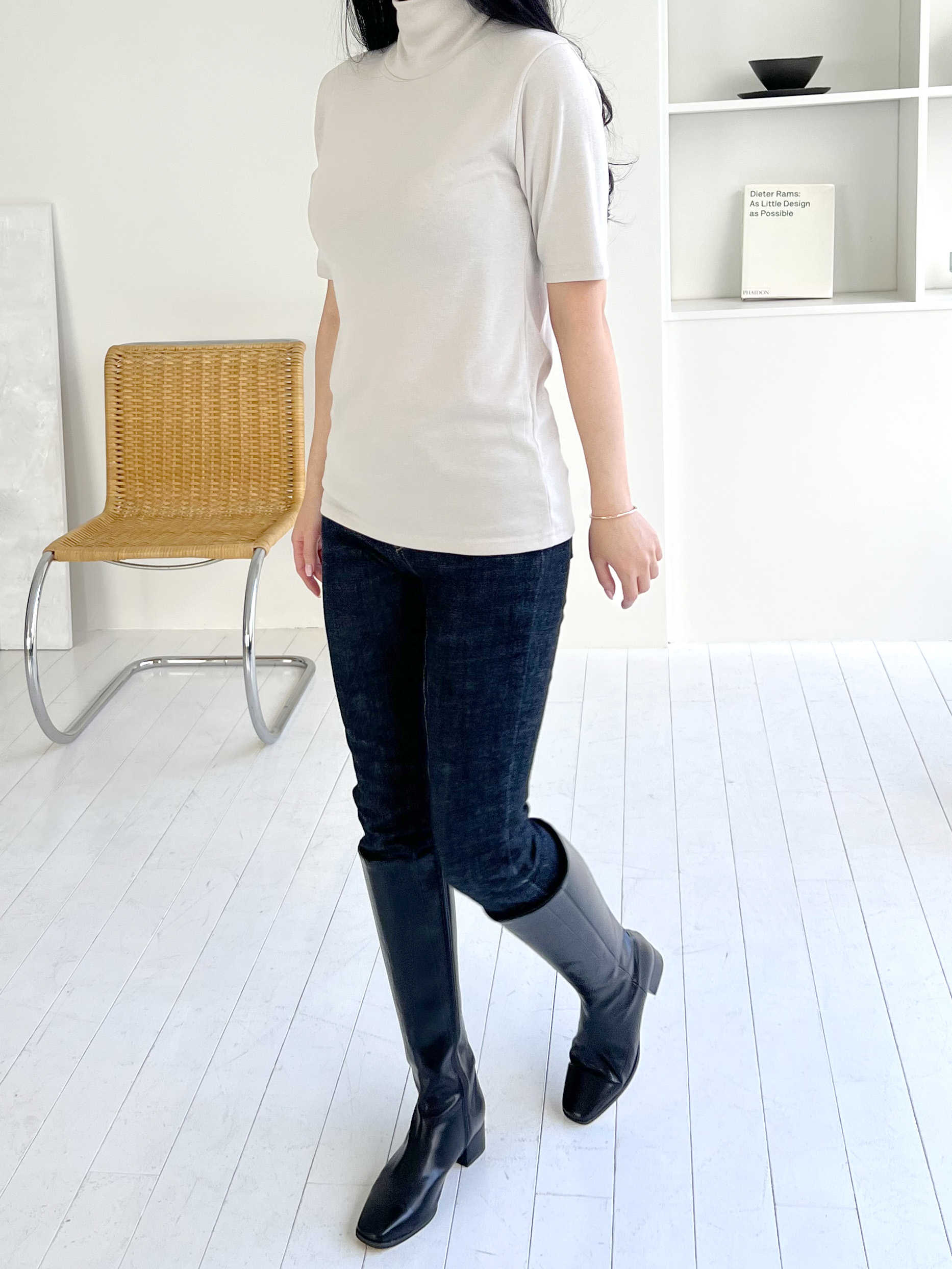 裏起毛ハイネック半袖Tシャツ | 詳細画像7