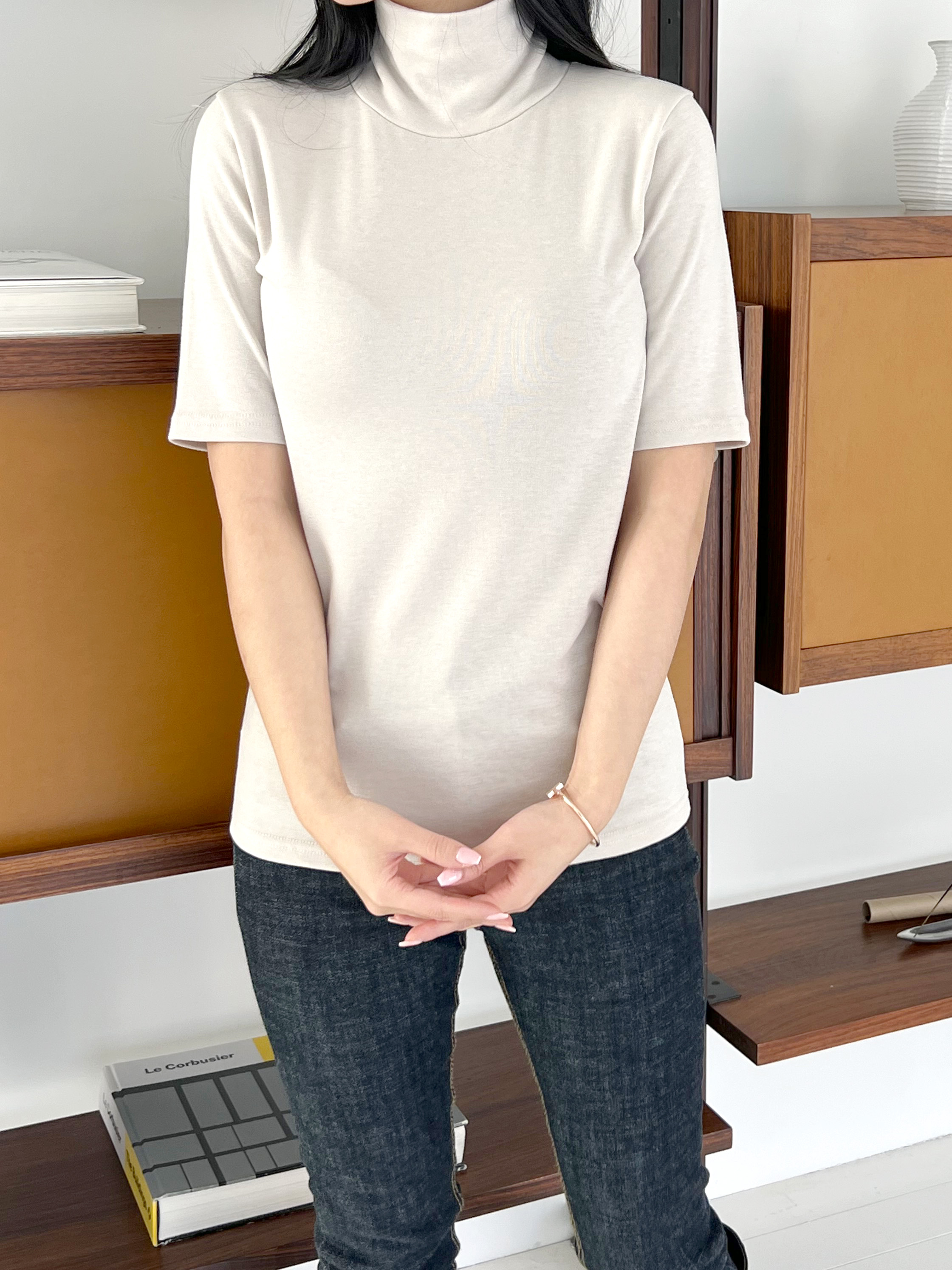 裏起毛ハイネック半袖Tシャツ | 詳細画像11