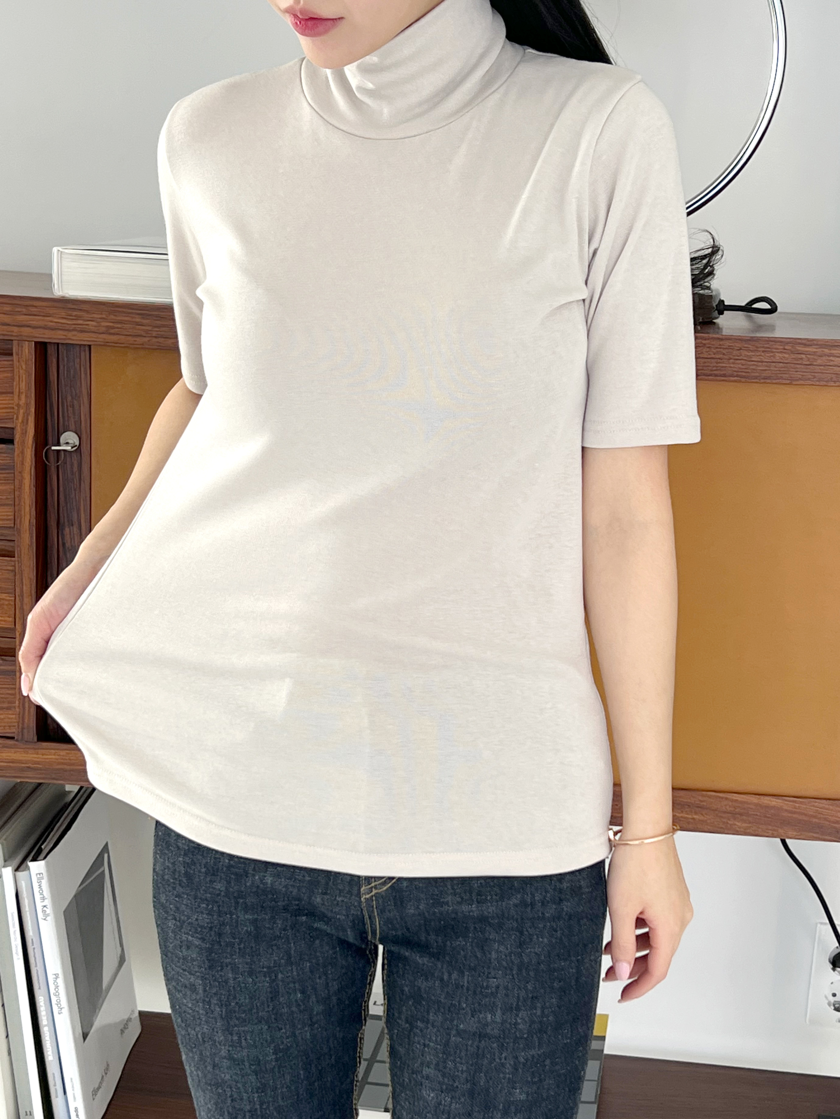 裏起毛ハイネック半袖Tシャツ | 詳細画像17