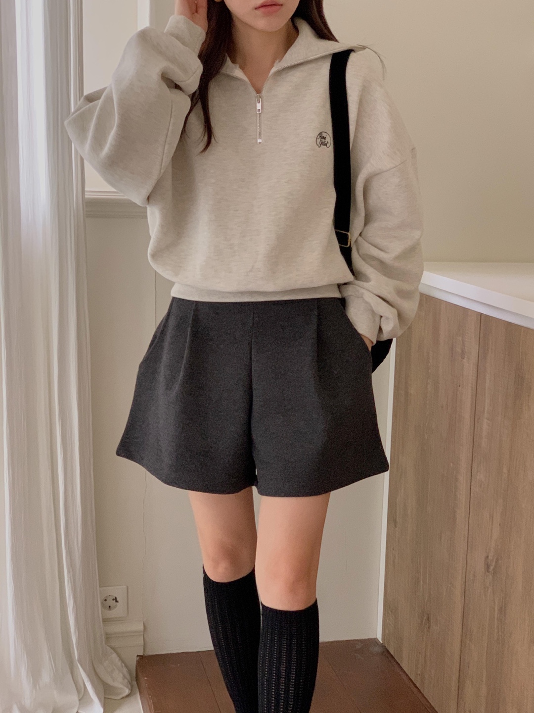 モヘア混ワンタックソフトショートパンツ | レディース