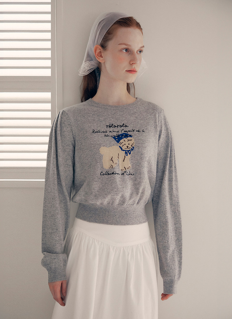 ポピーパフスリーブニット(GRAY) | レディースファッション通販 - DHOLIC