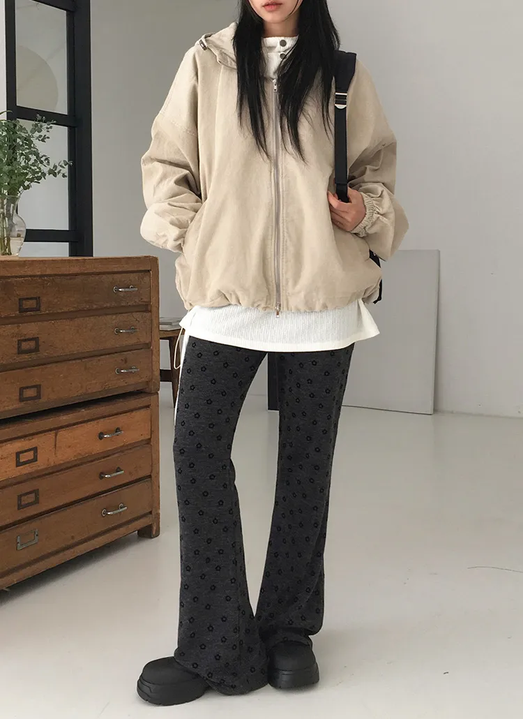 花柄ニットフレアパンツ | WONDERWONDER | 詳細画像1