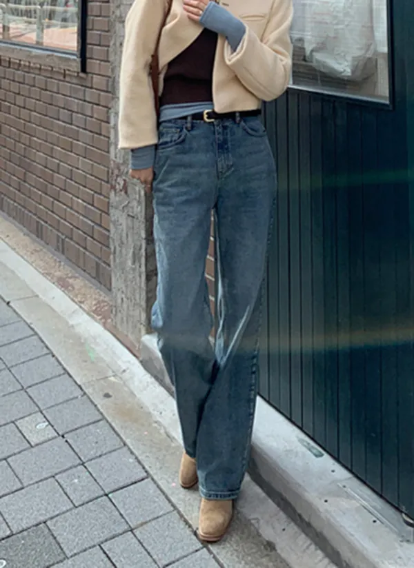 ウォッシュワイドストレートデニムパンツ | prostj | 詳細画像1