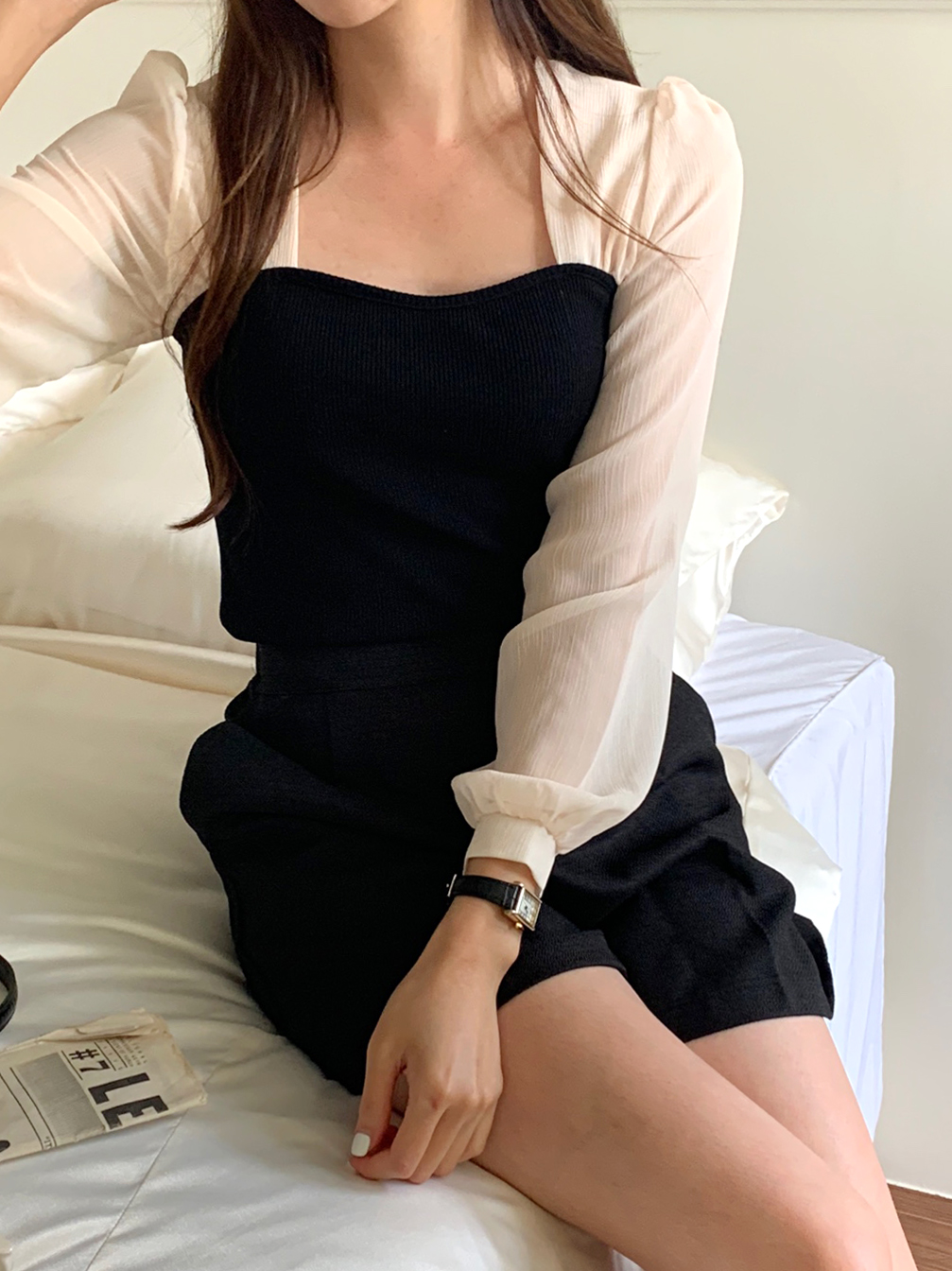 シフォンスリーブハートネックTシャツ | 詳細画像7