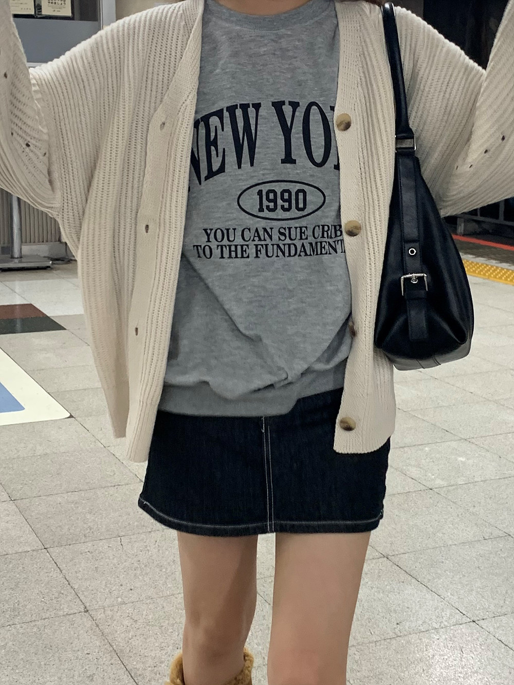 2TYPEパンツ裏地ノンウォッシュデニムスカート | 詳細画像2