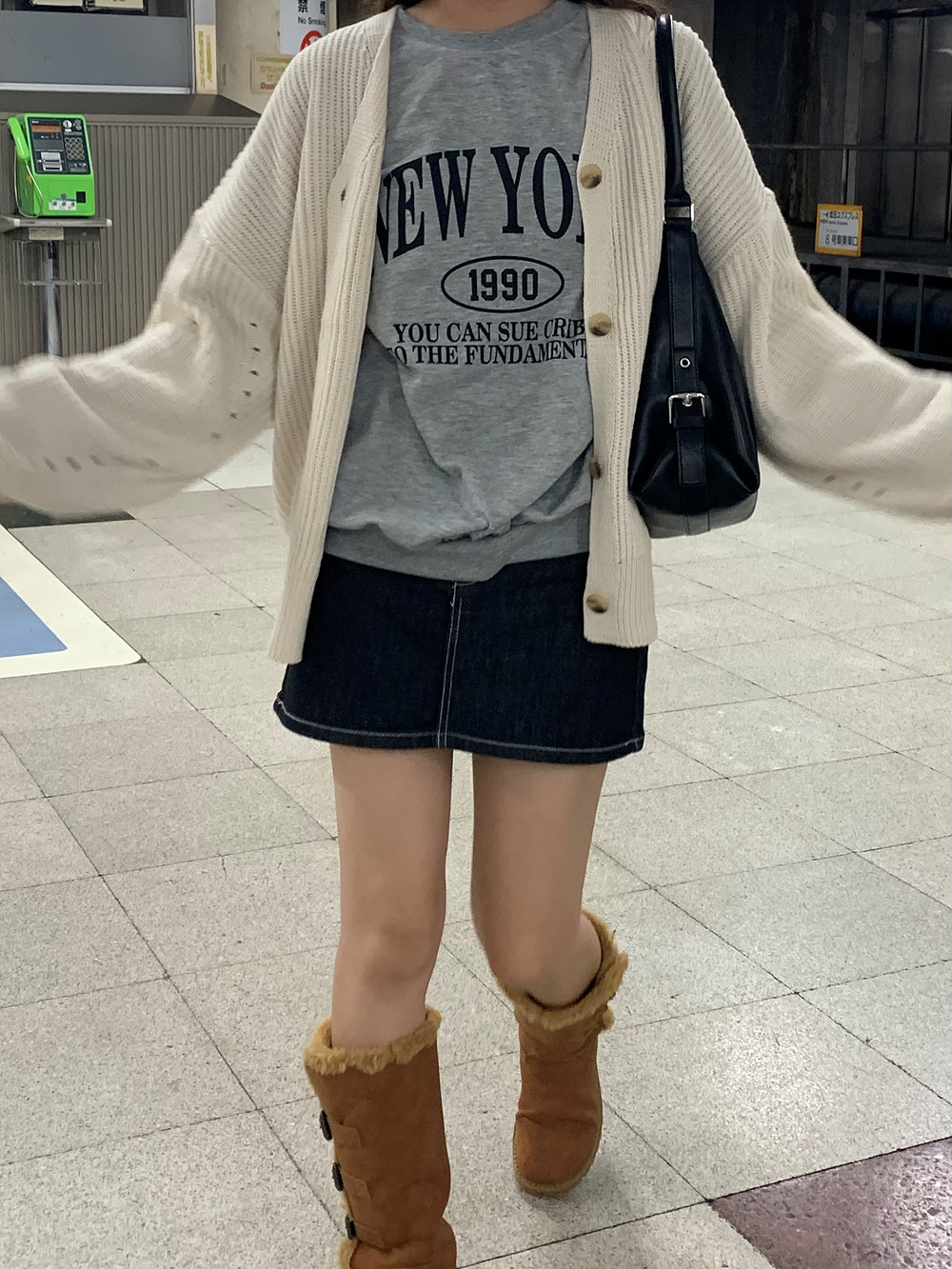 2TYPEパンツ裏地ノンウォッシュデニムスカート | 詳細画像5