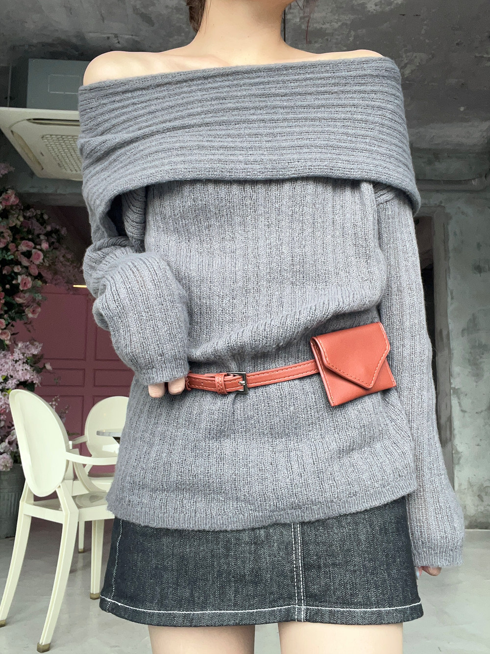 2TYPEパンツ裏地ノンウォッシュデニムスカート | 詳細画像9