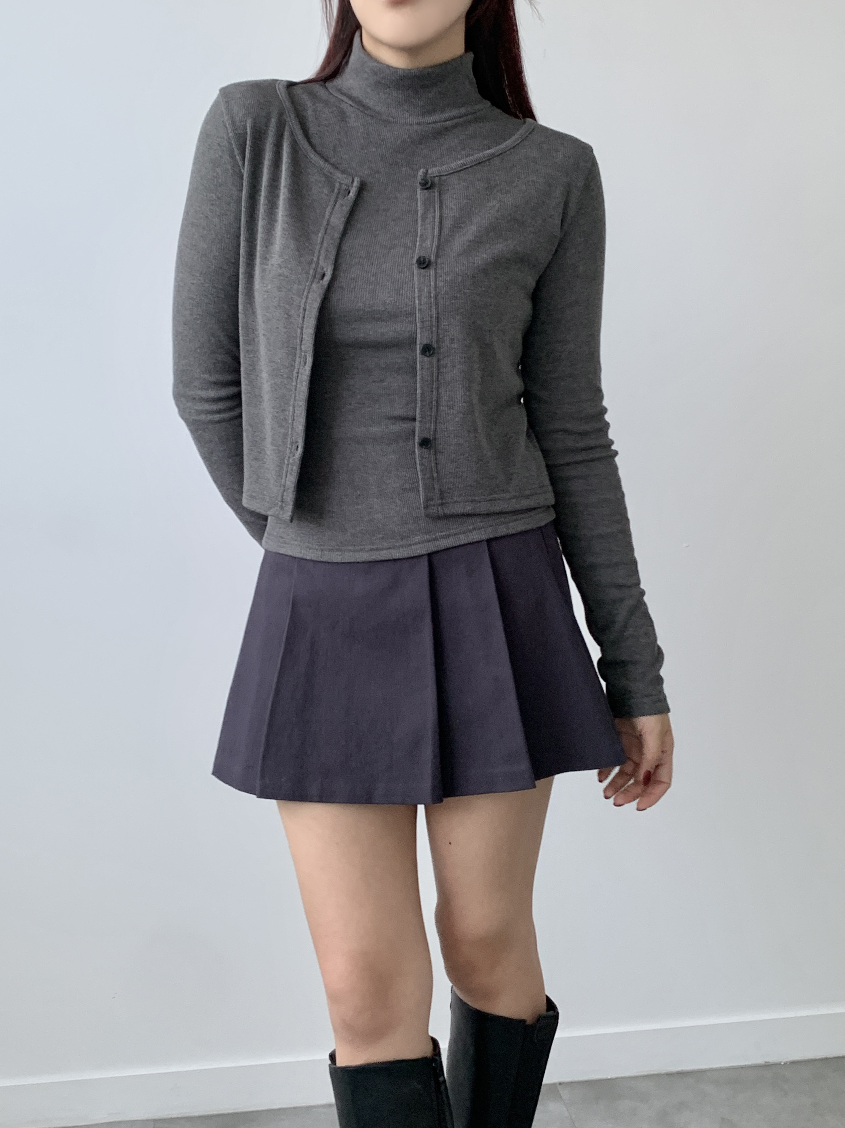 裏起毛ハイネックノースリーブ&カーディガンSET | 詳細画像9