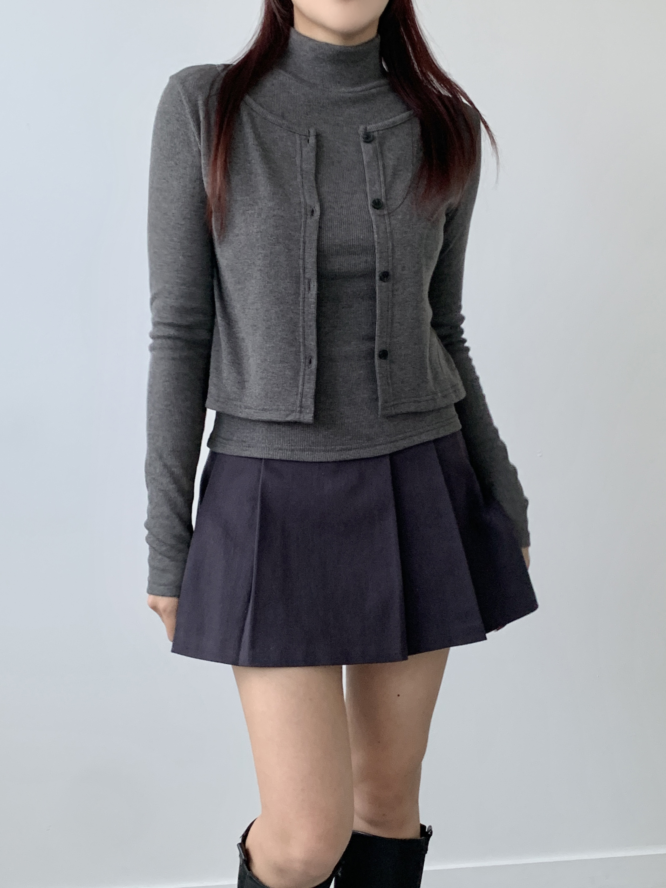 裏起毛ハイネックノースリーブ&カーディガンSET | 詳細画像15