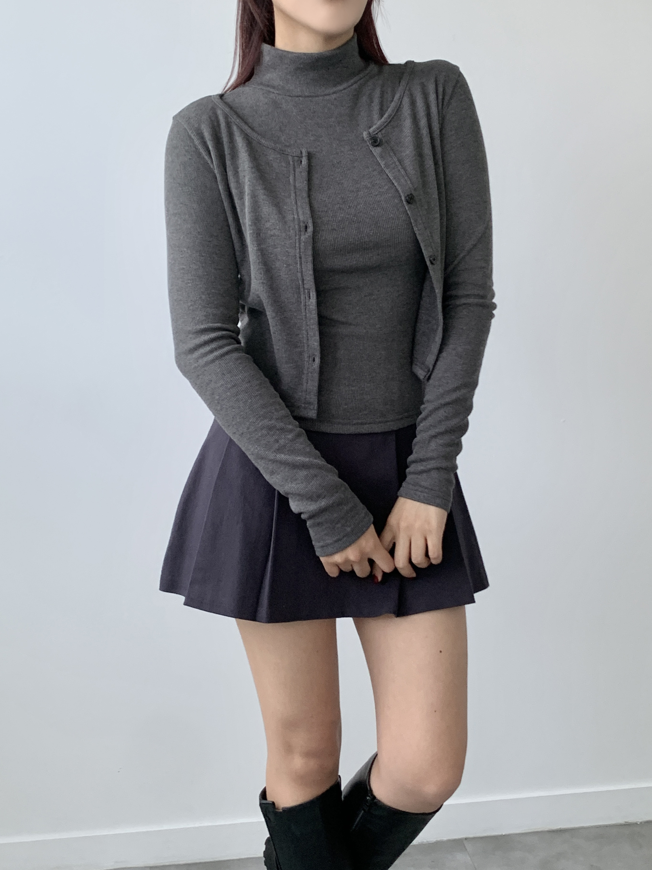 裏起毛ハイネックノースリーブ&カーディガンSET | 詳細画像5