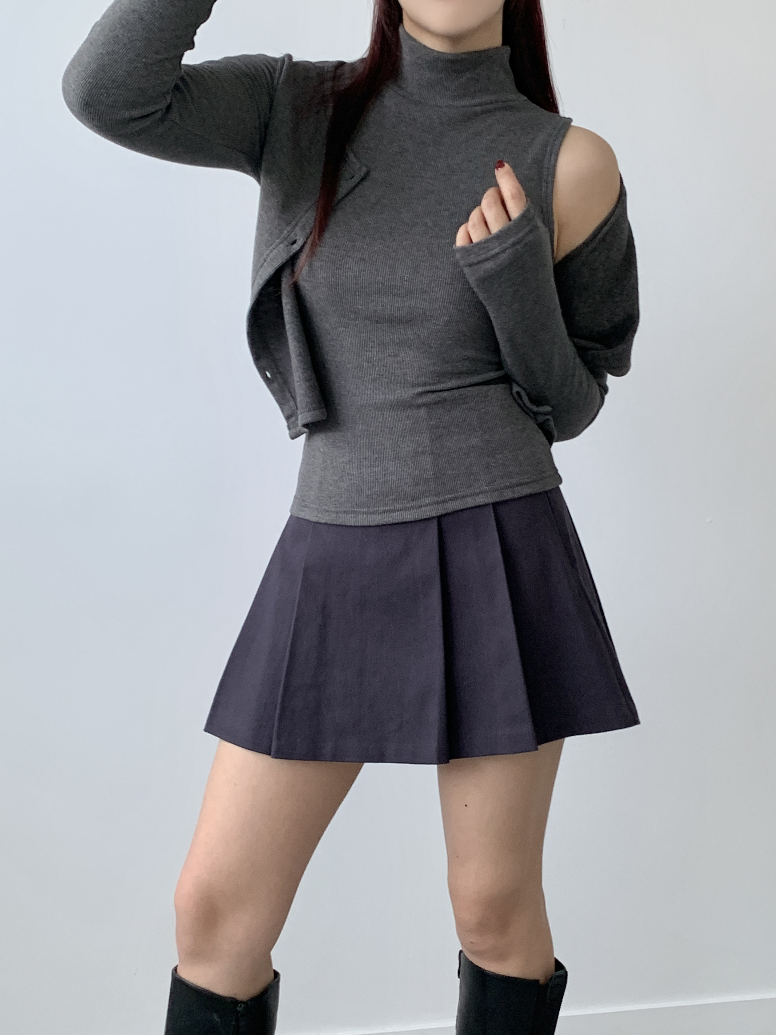 裏起毛ハイネックノースリーブ&カーディガンSET | 詳細画像6