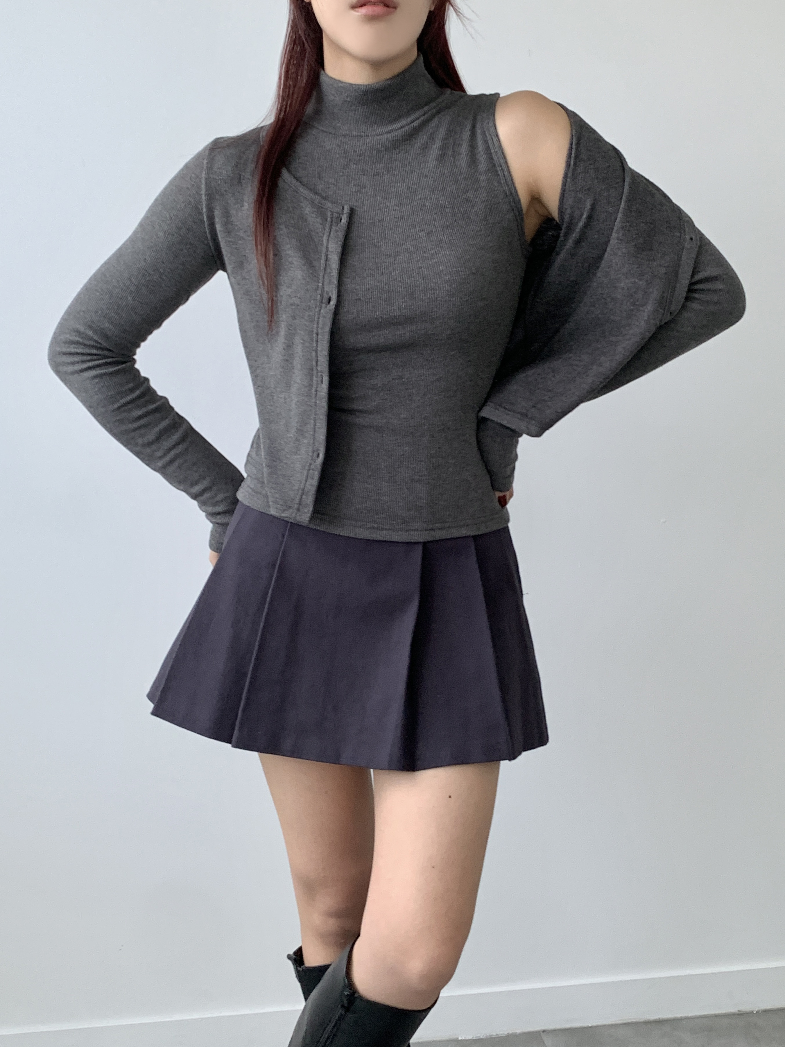 裏起毛ハイネックノースリーブ&カーディガンSET | 詳細画像19