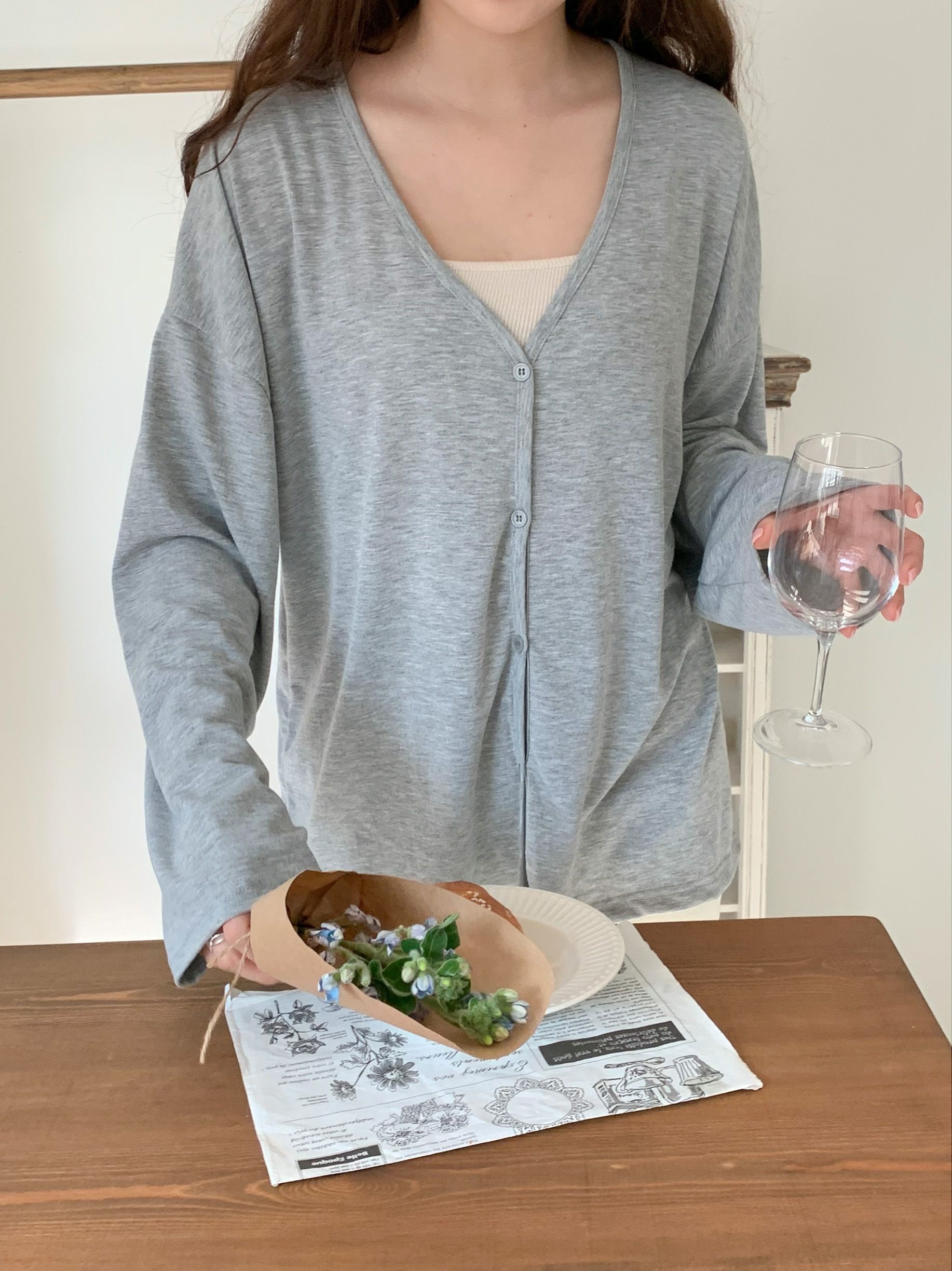 Vネックルーズカーディガン | 詳細画像11