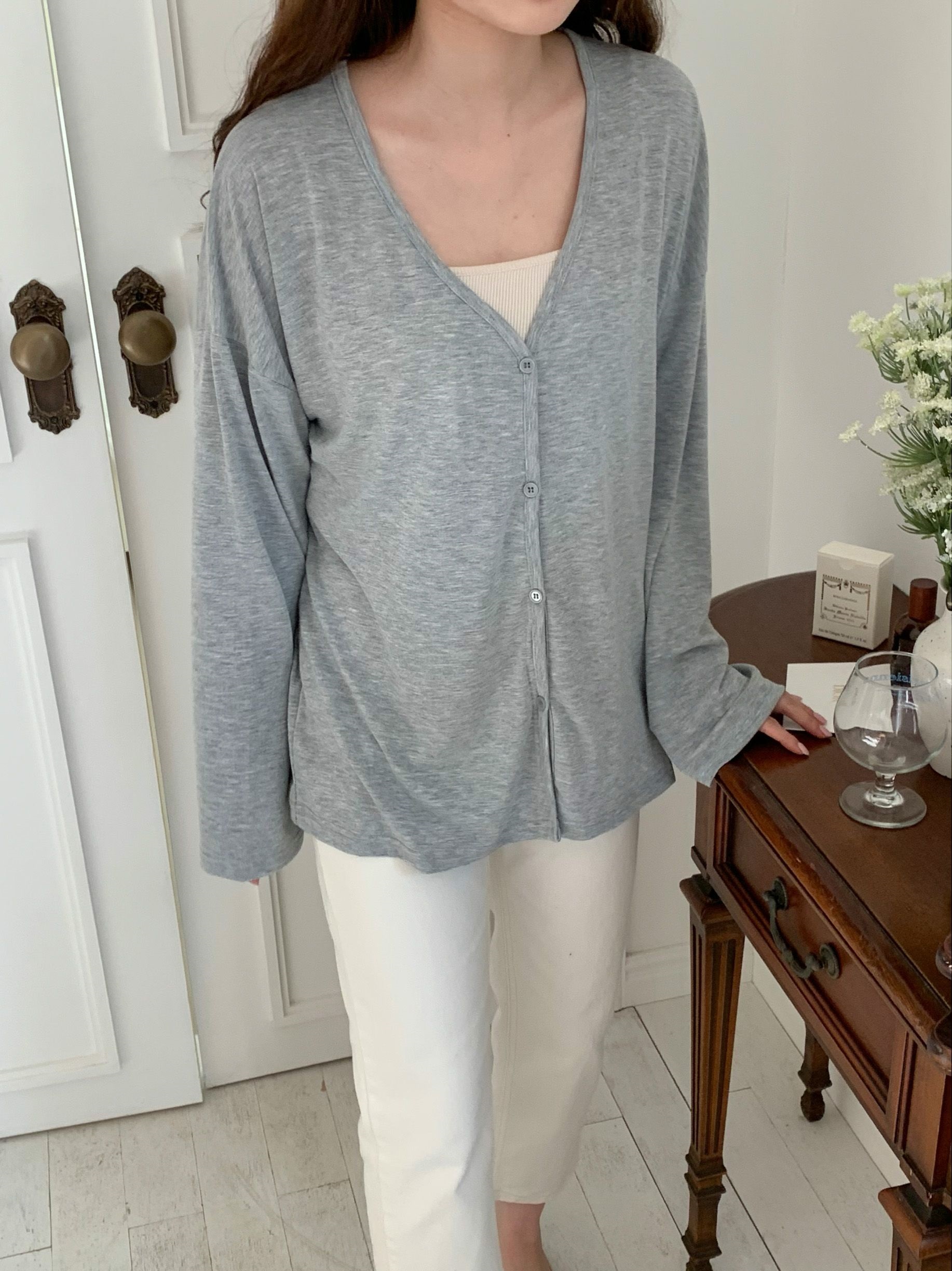 Vネックルーズカーディガン | 詳細画像6