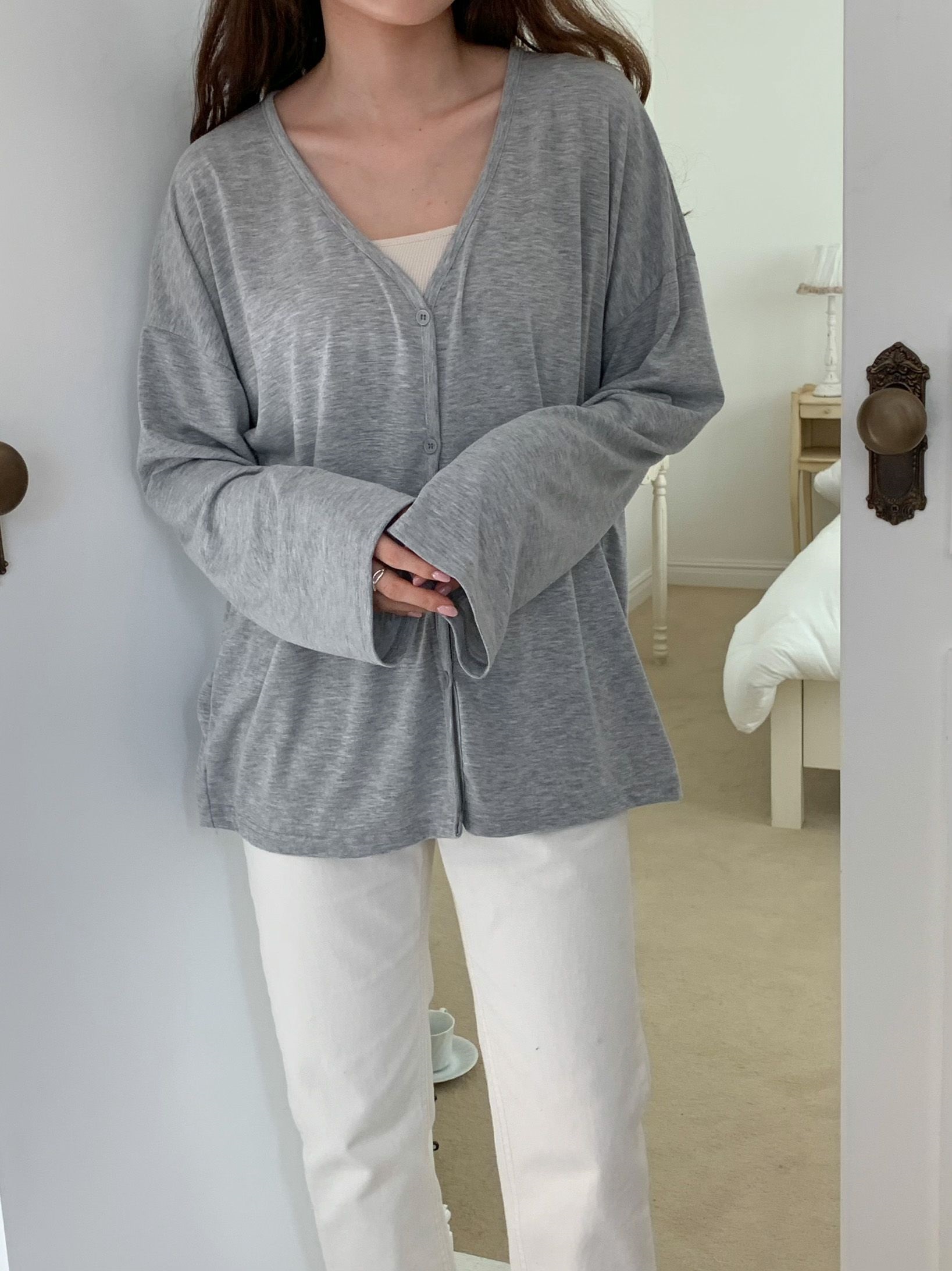 Vネックルーズカーディガン | 詳細画像4