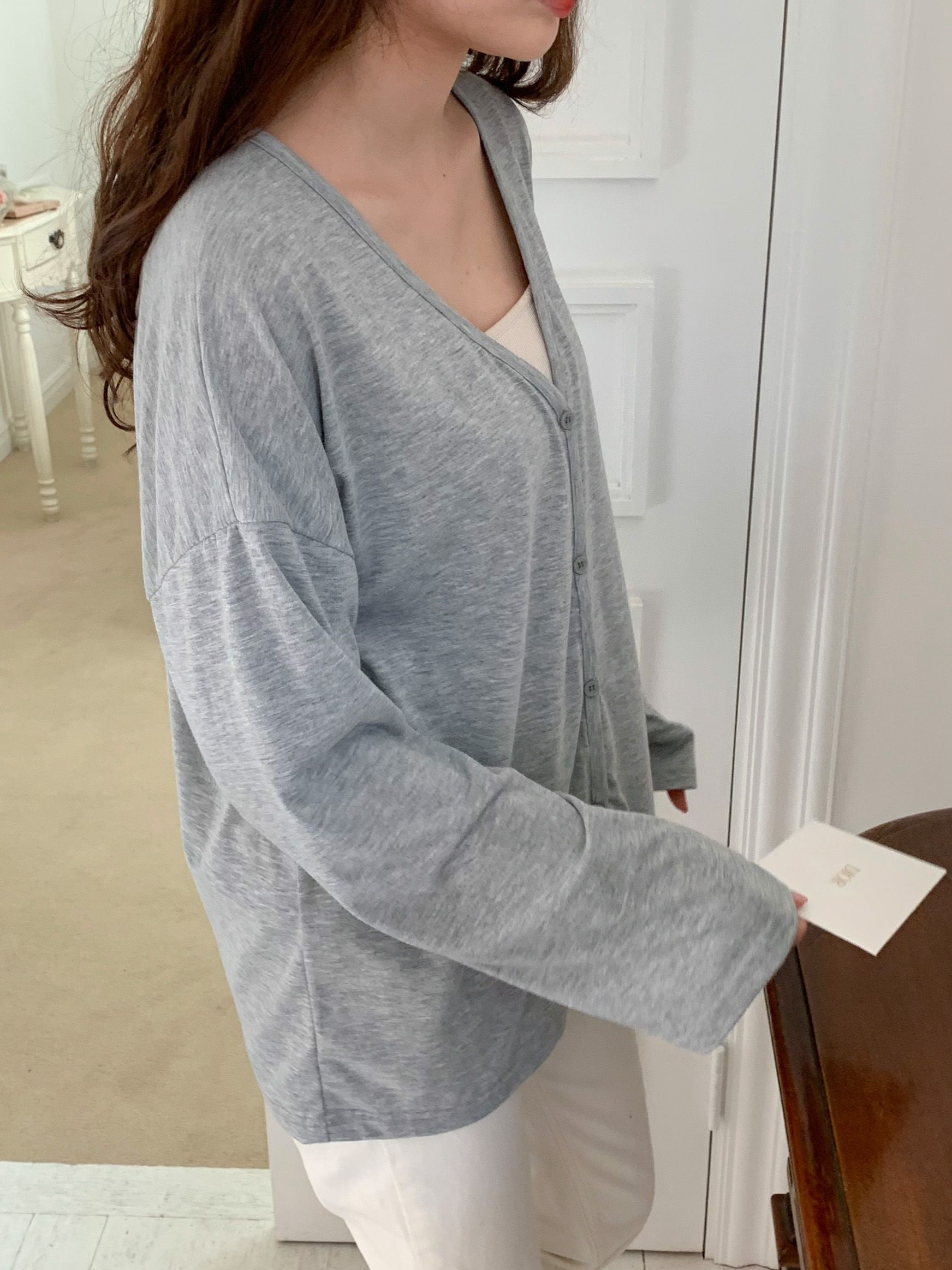 Vネックルーズカーディガン | 詳細画像7