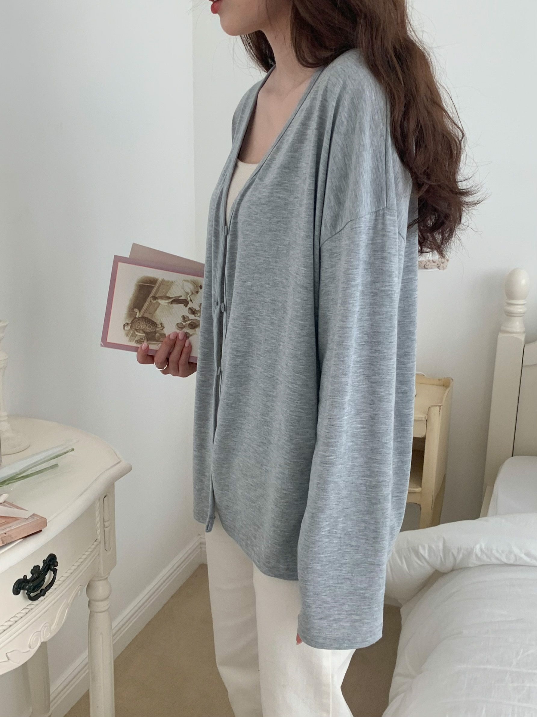 Vネックルーズカーディガン | 詳細画像14