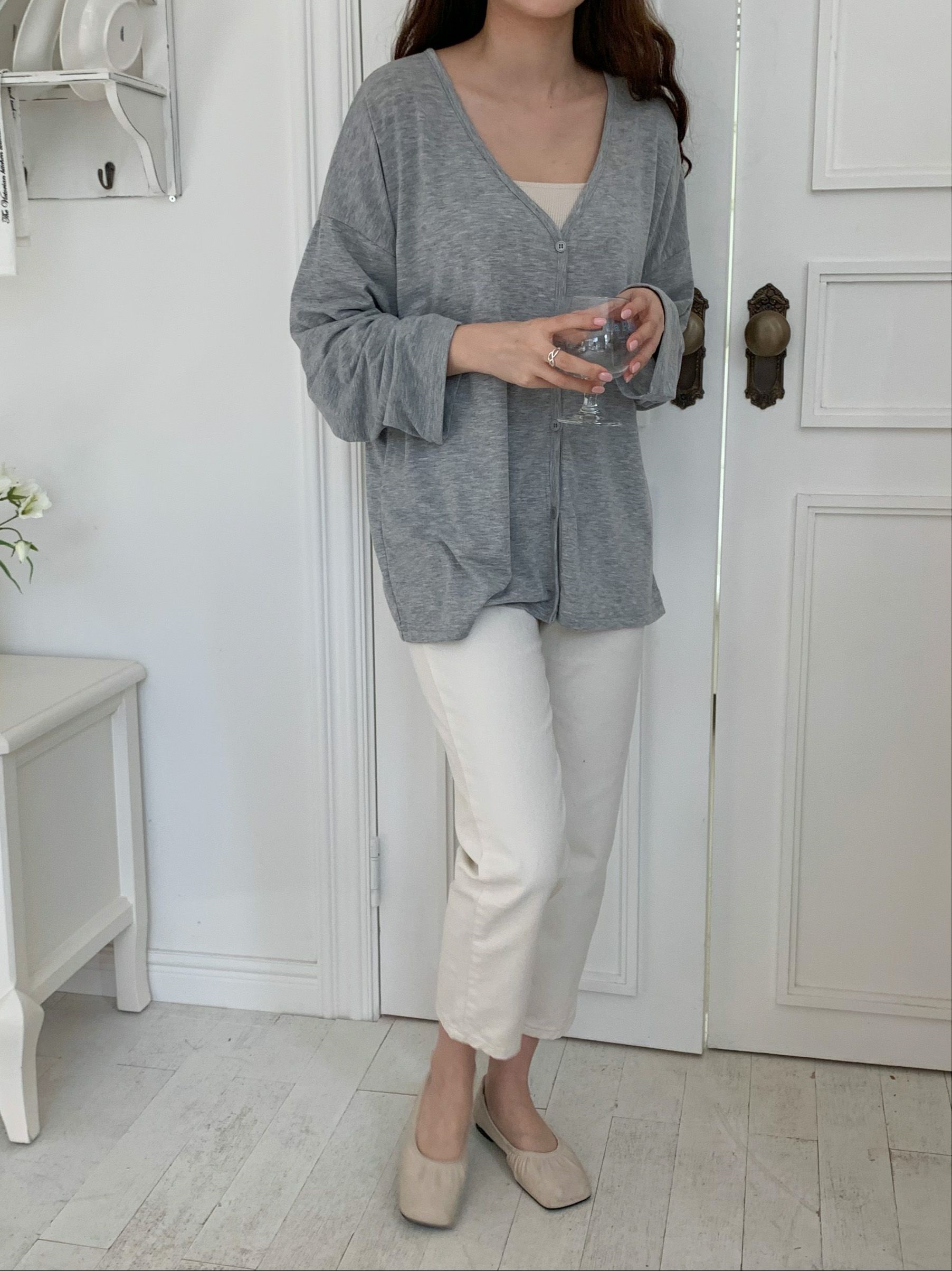 Vネックルーズカーディガン | 詳細画像15