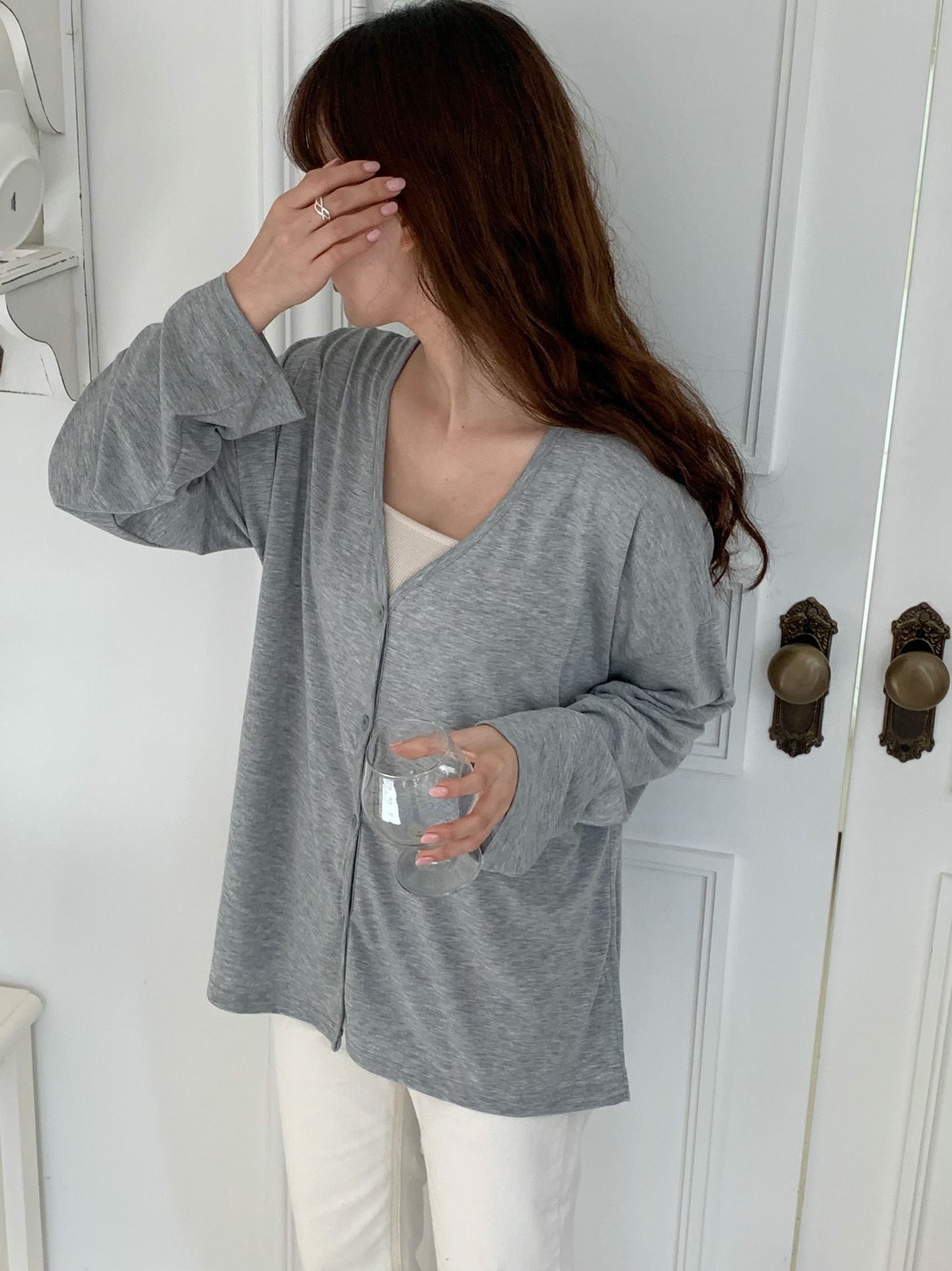 Vネックルーズカーディガン | 詳細画像10