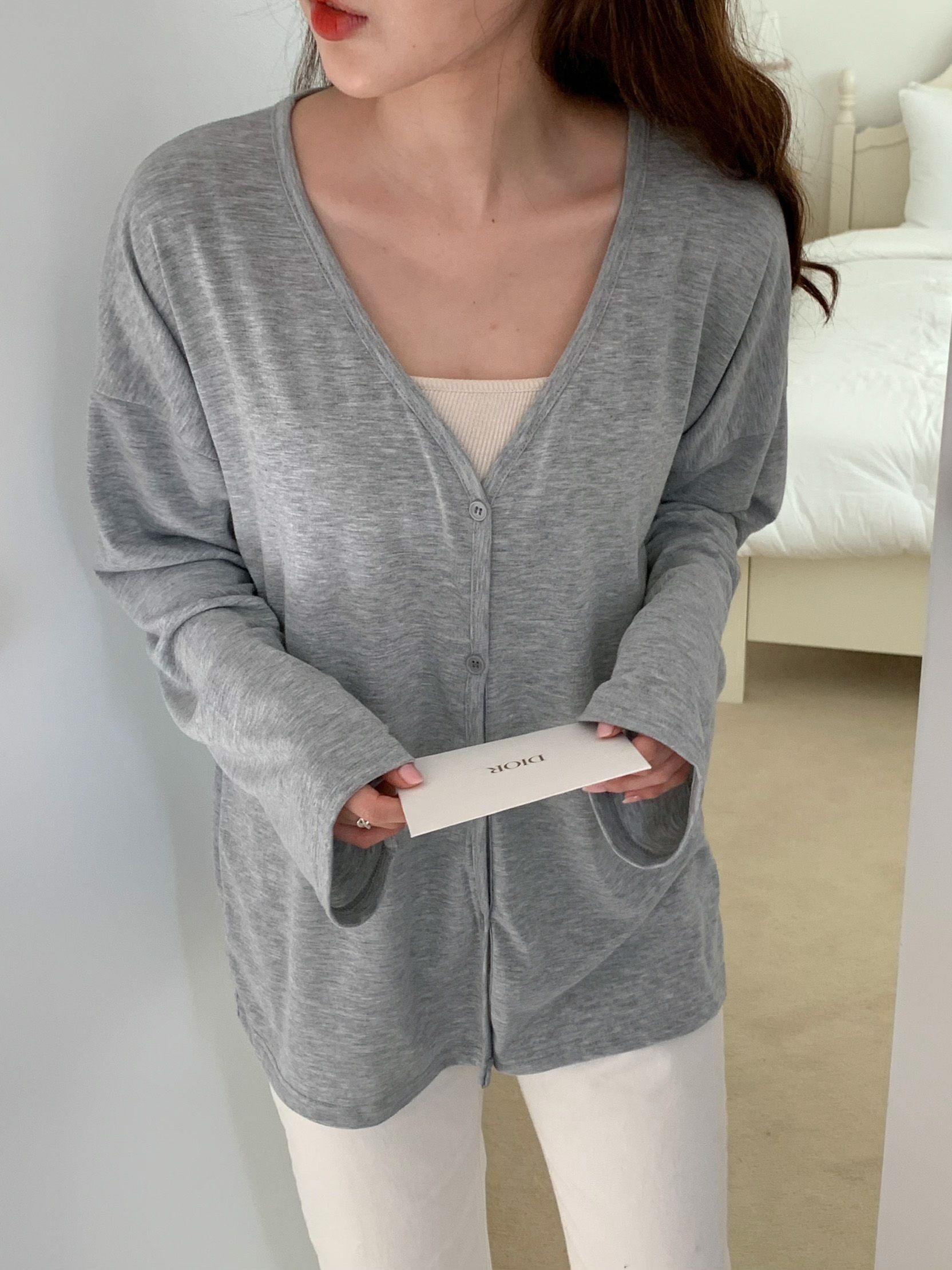 Vネックルーズカーディガン | 詳細画像16