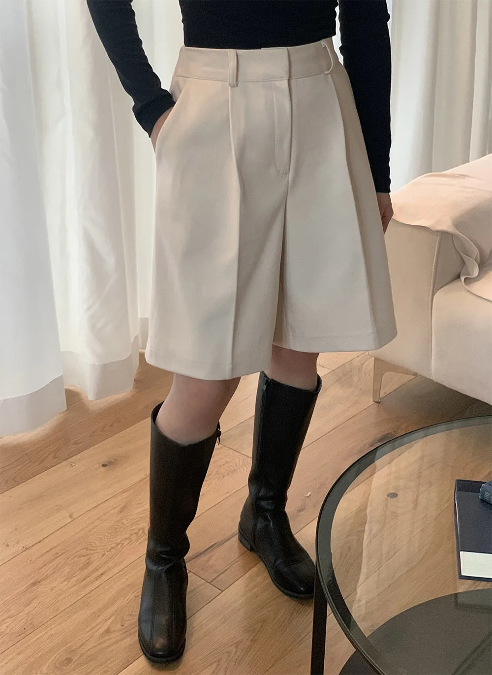 バックゴムワンタックバミューダパンツ | 詳細画像1