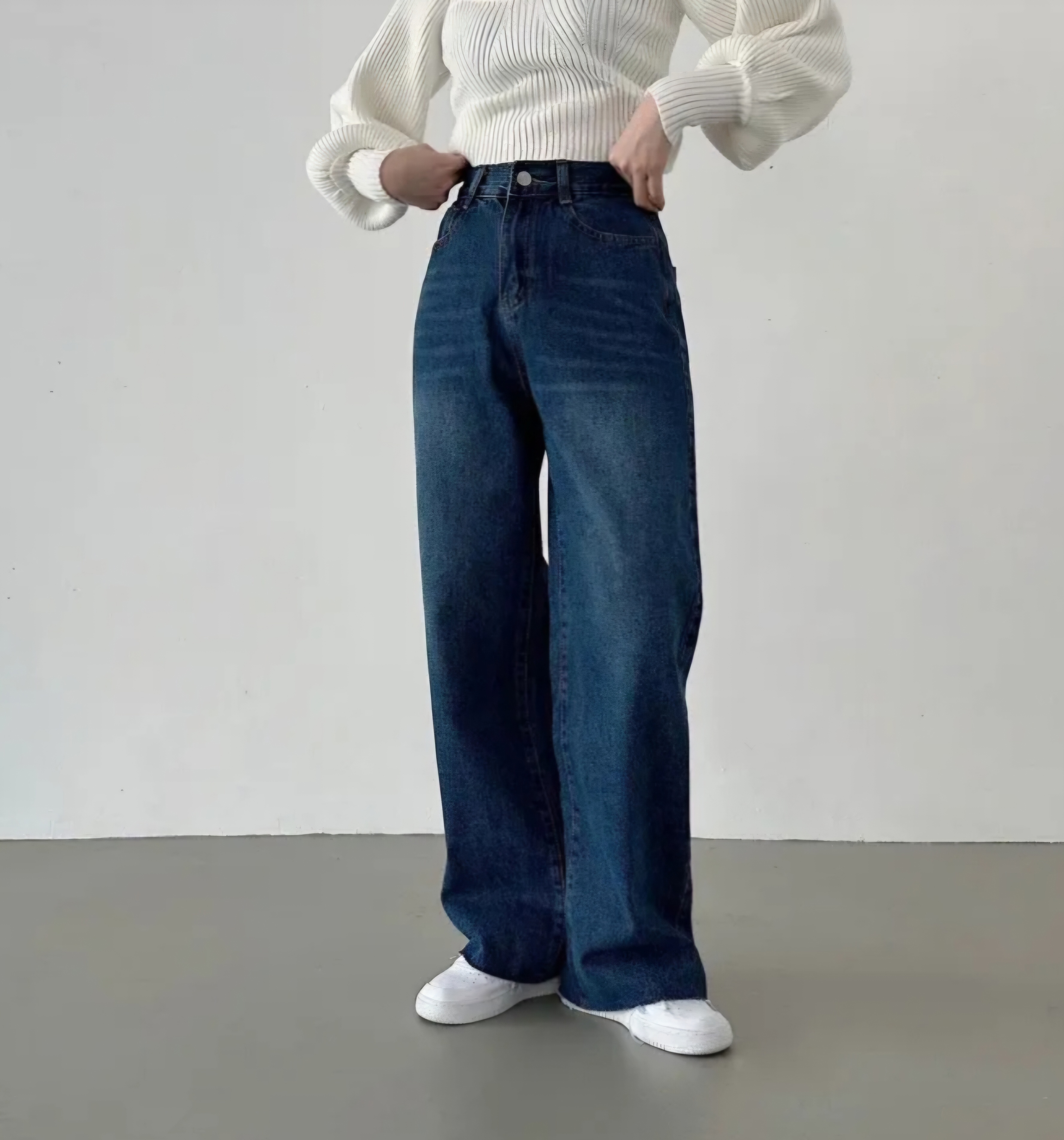 裏起毛バックゴムワイドデニムパンツ | 詳細画像2