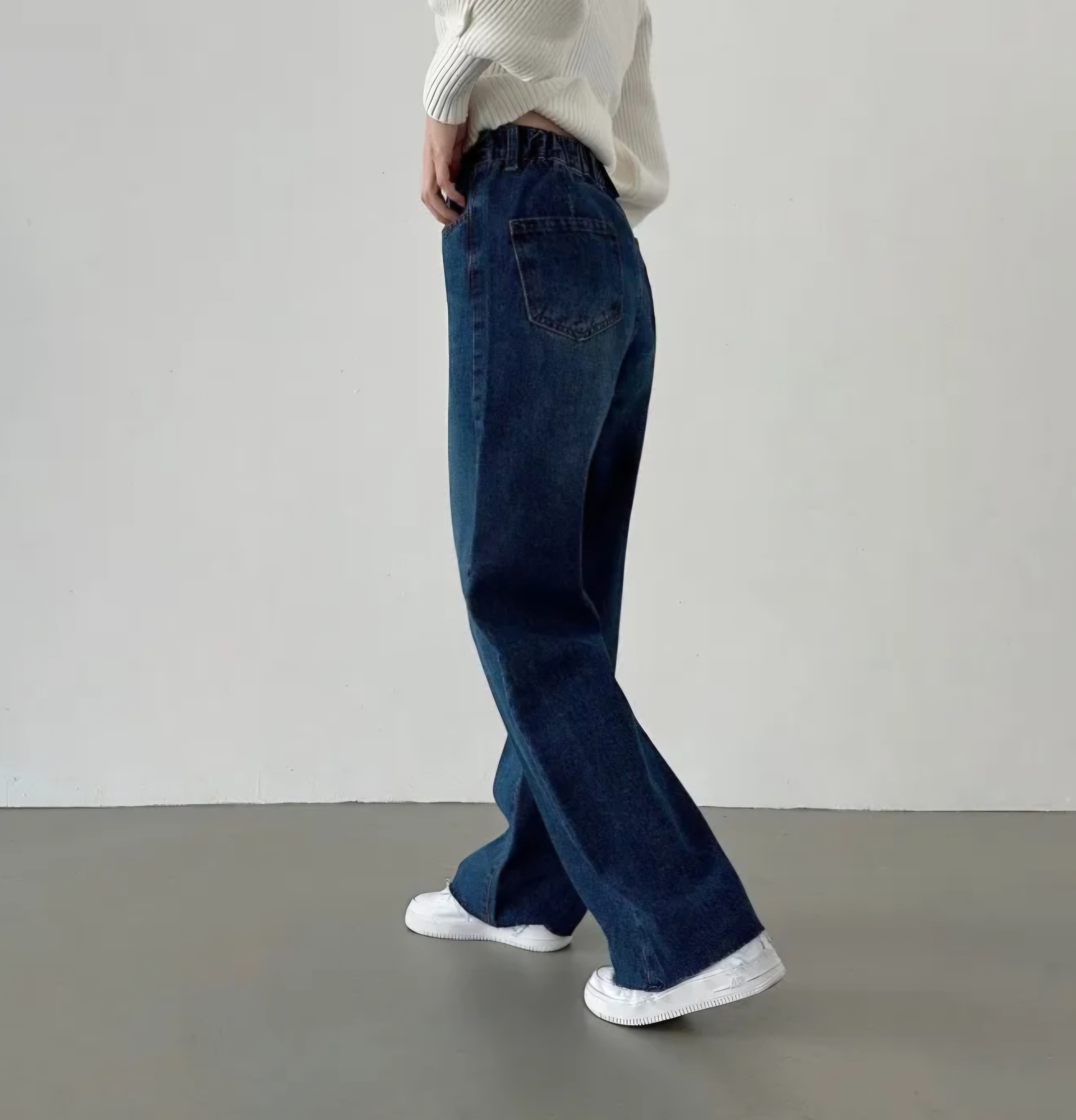 裏起毛バックゴムワイドデニムパンツ | 詳細画像6