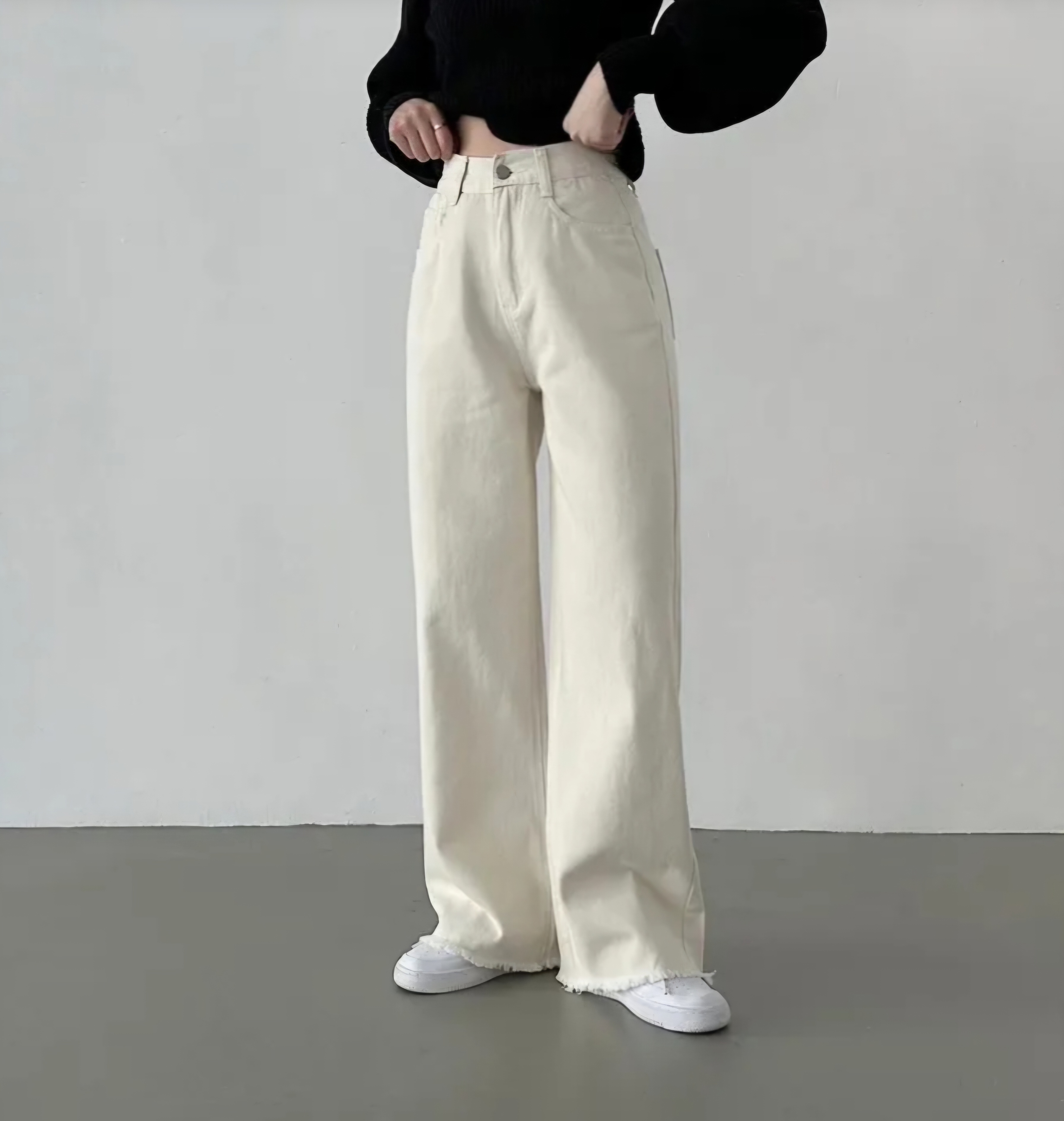 裏起毛バックゴムワイドデニムパンツ | 詳細画像9