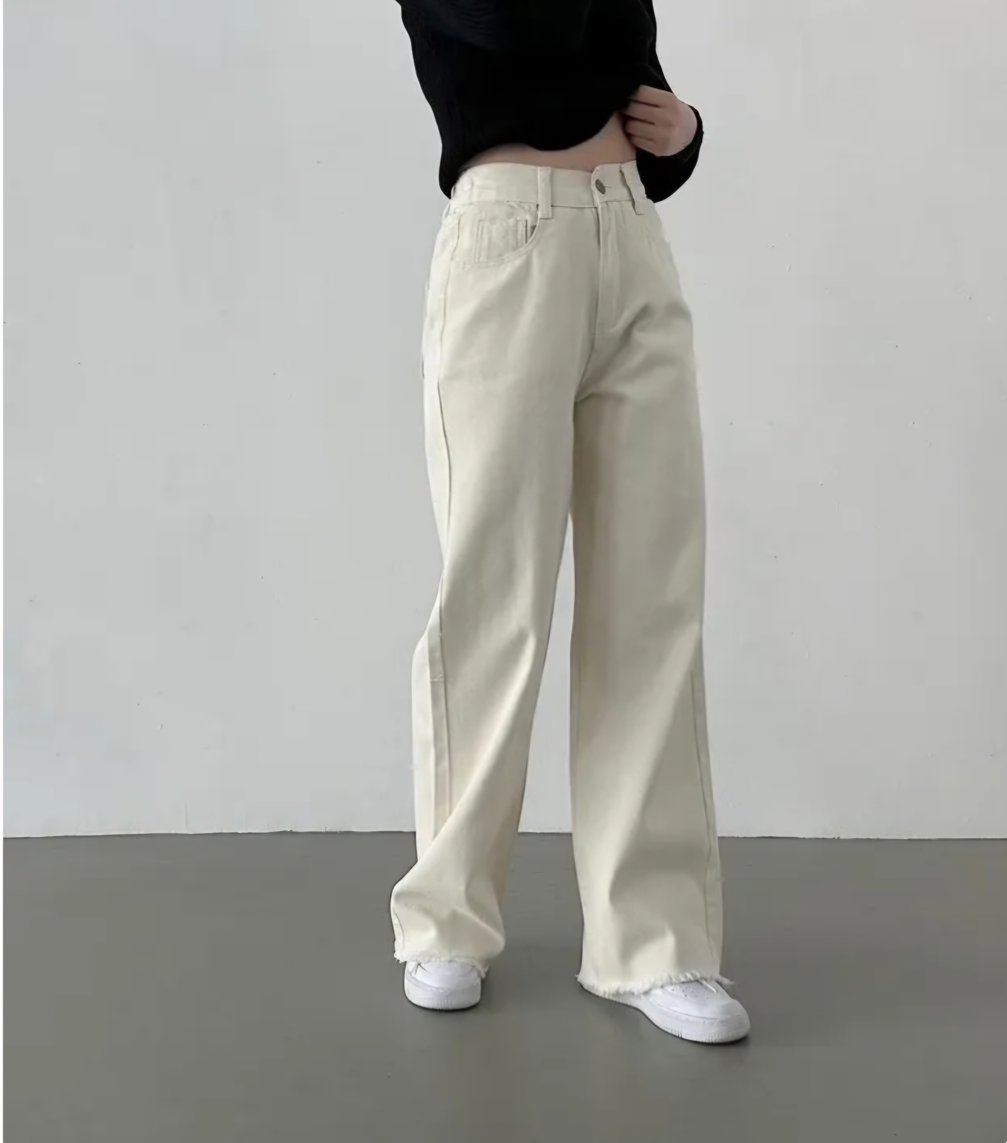 裏起毛バックゴムワイドデニムパンツ | 詳細画像10