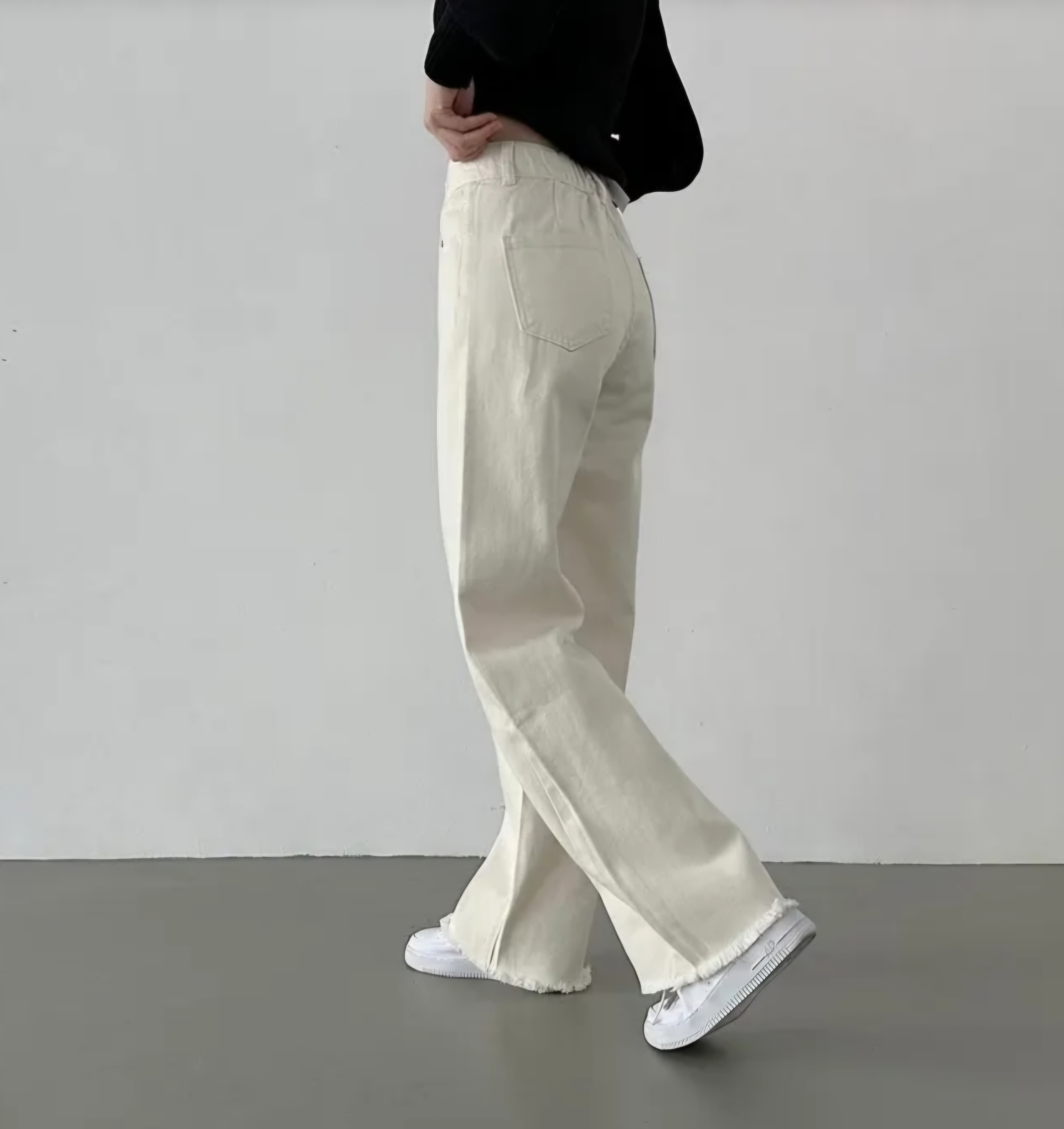 裏起毛バックゴムワイドデニムパンツ | 詳細画像12