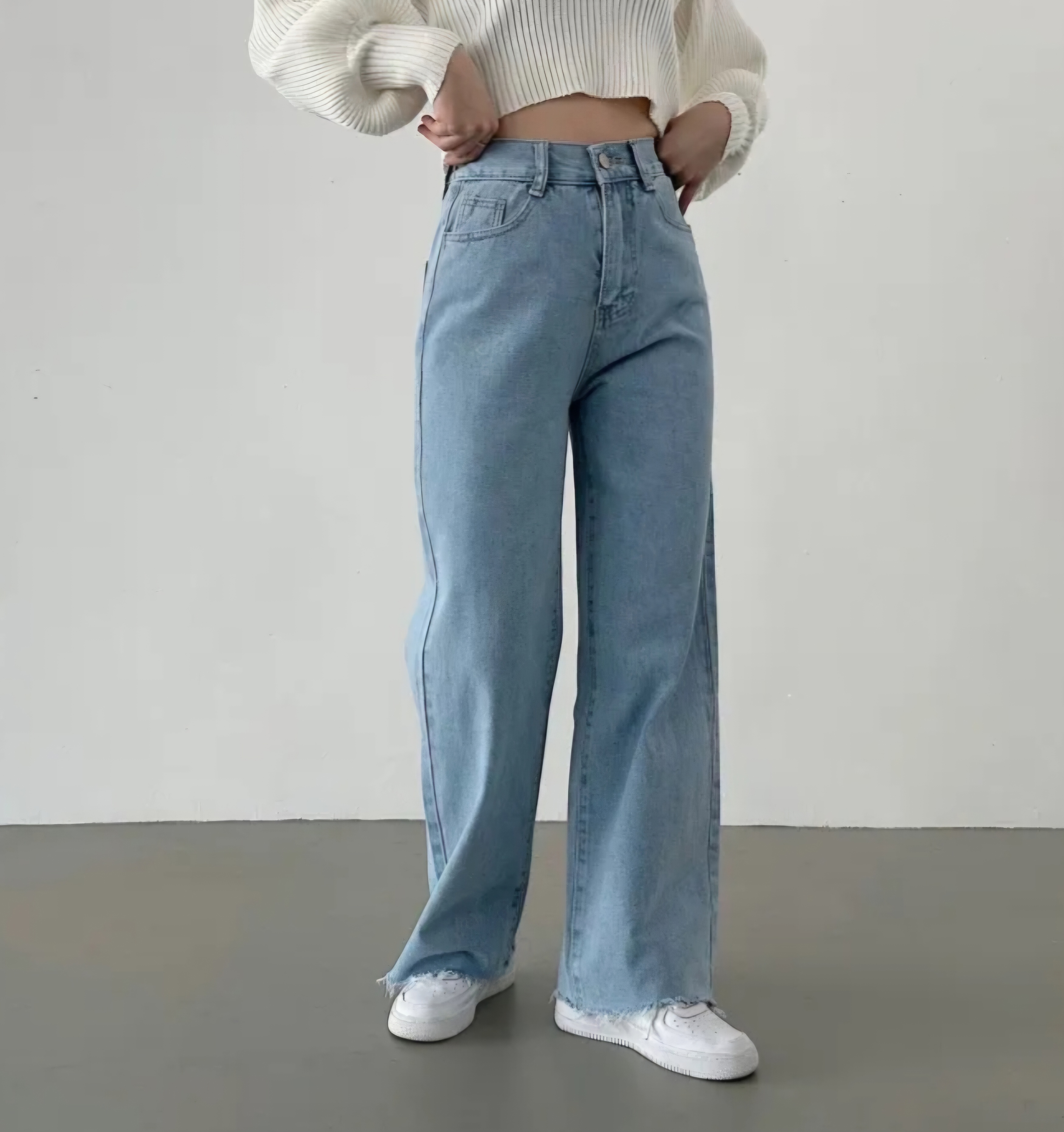 裏起毛バックゴムワイドデニムパンツ | 詳細画像14