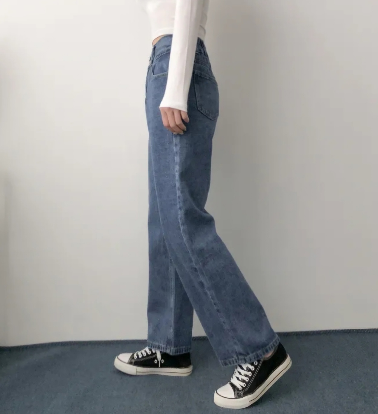 裏起毛バックゴムツーボタンデニムパンツ | 詳細画像3