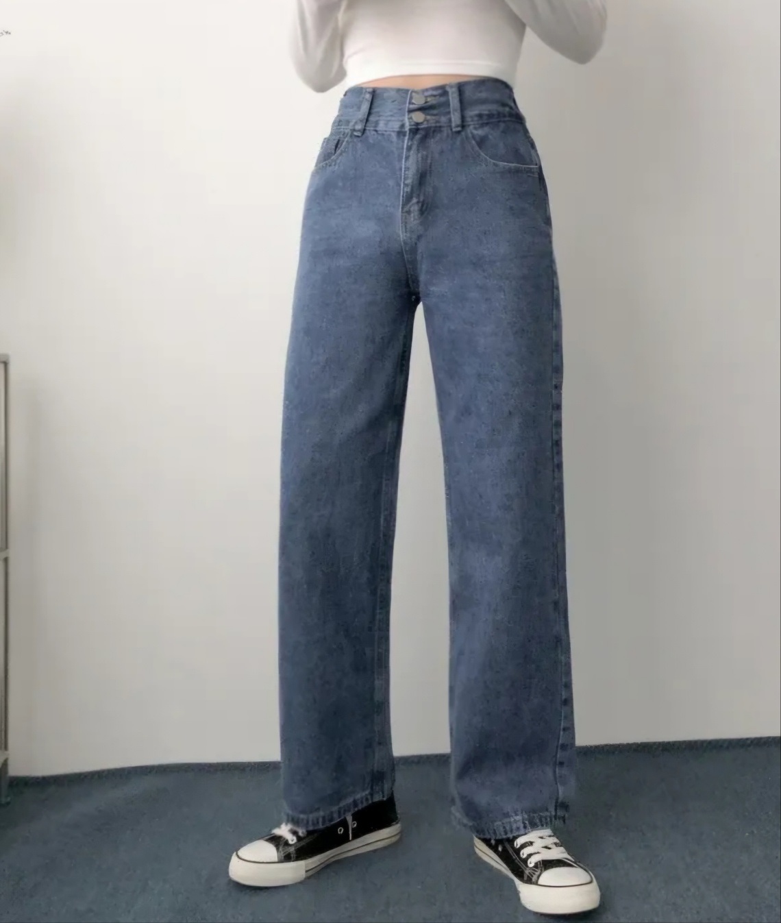 裏起毛バックゴムツーボタンデニムパンツ | 詳細画像5