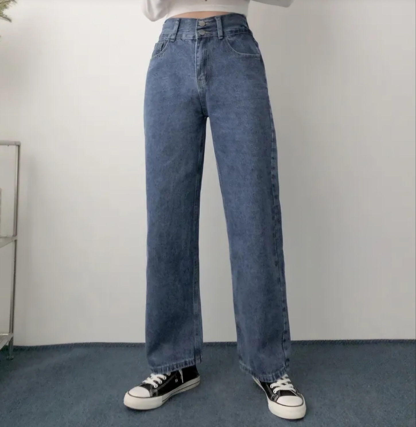 裏起毛バックゴムツーボタンデニムパンツ | 詳細画像7