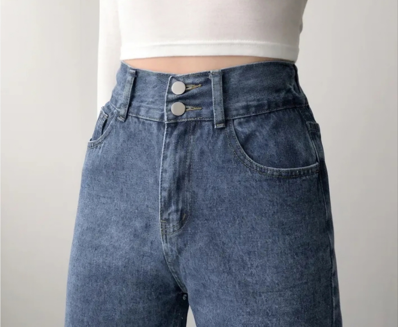 裏起毛バックゴムツーボタンデニムパンツ | 詳細画像9