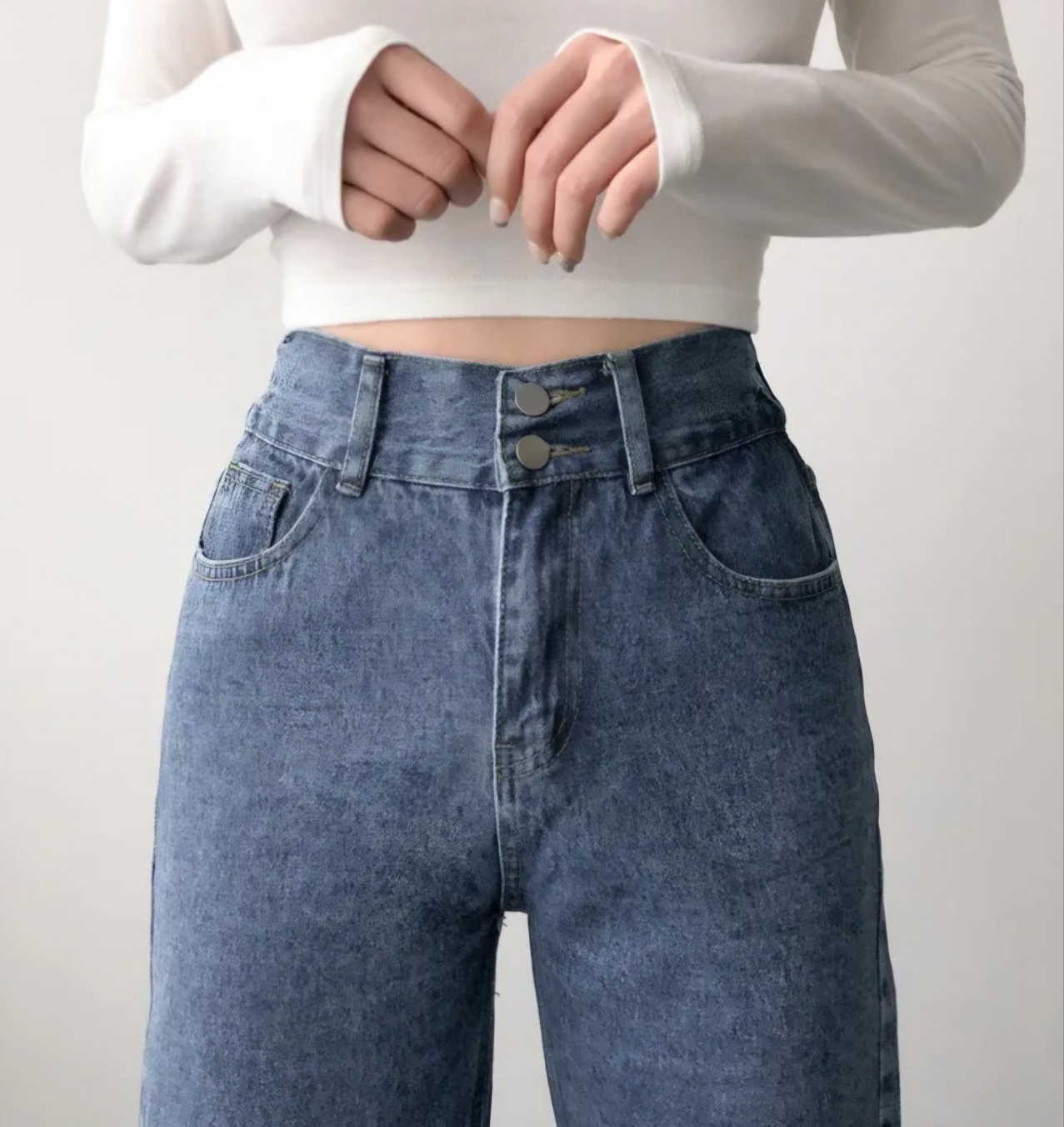 裏起毛バックゴムツーボタンデニムパンツ | 詳細画像10