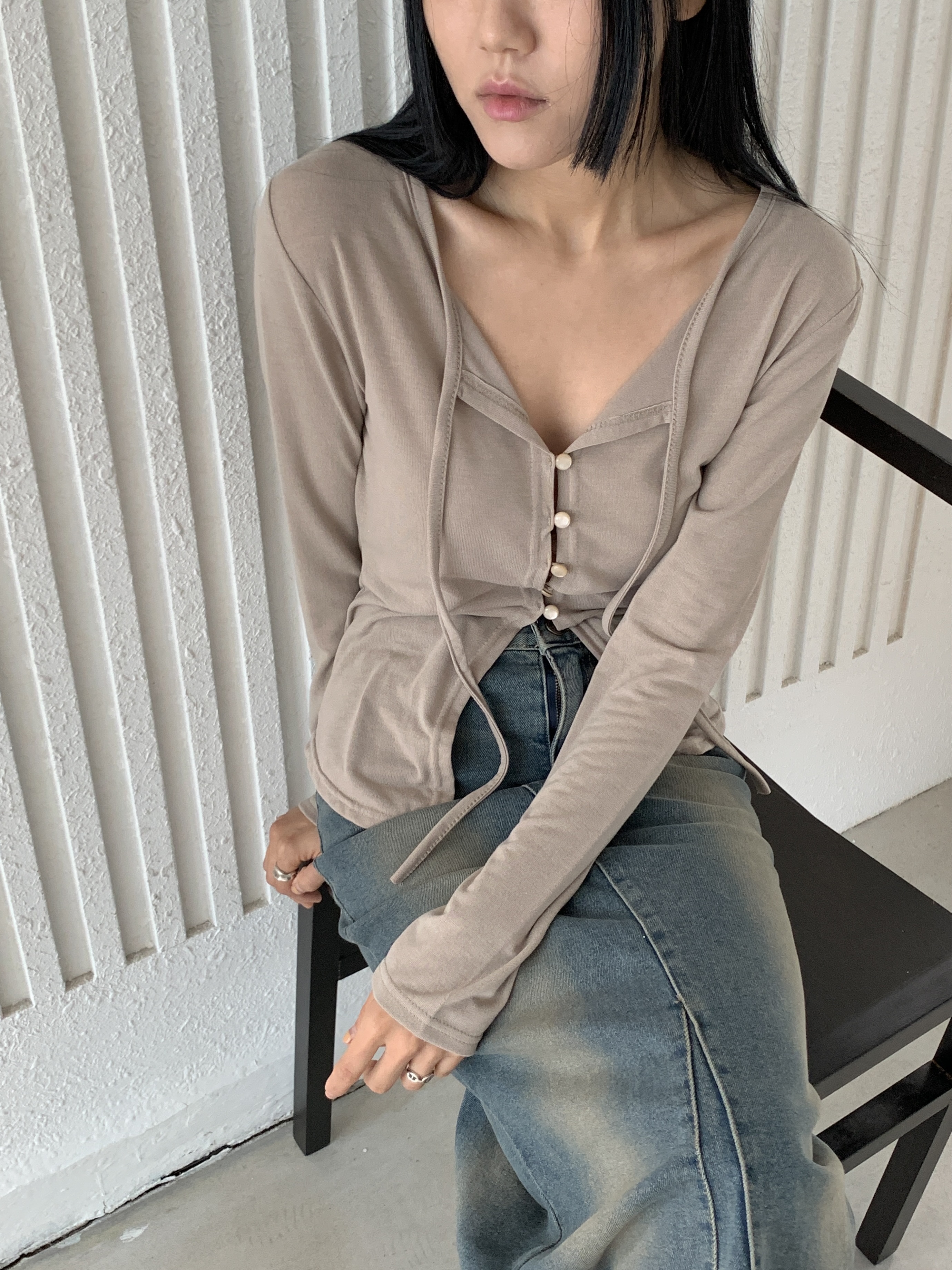 リボンネックボタンスリットTシャツ | 詳細画像16