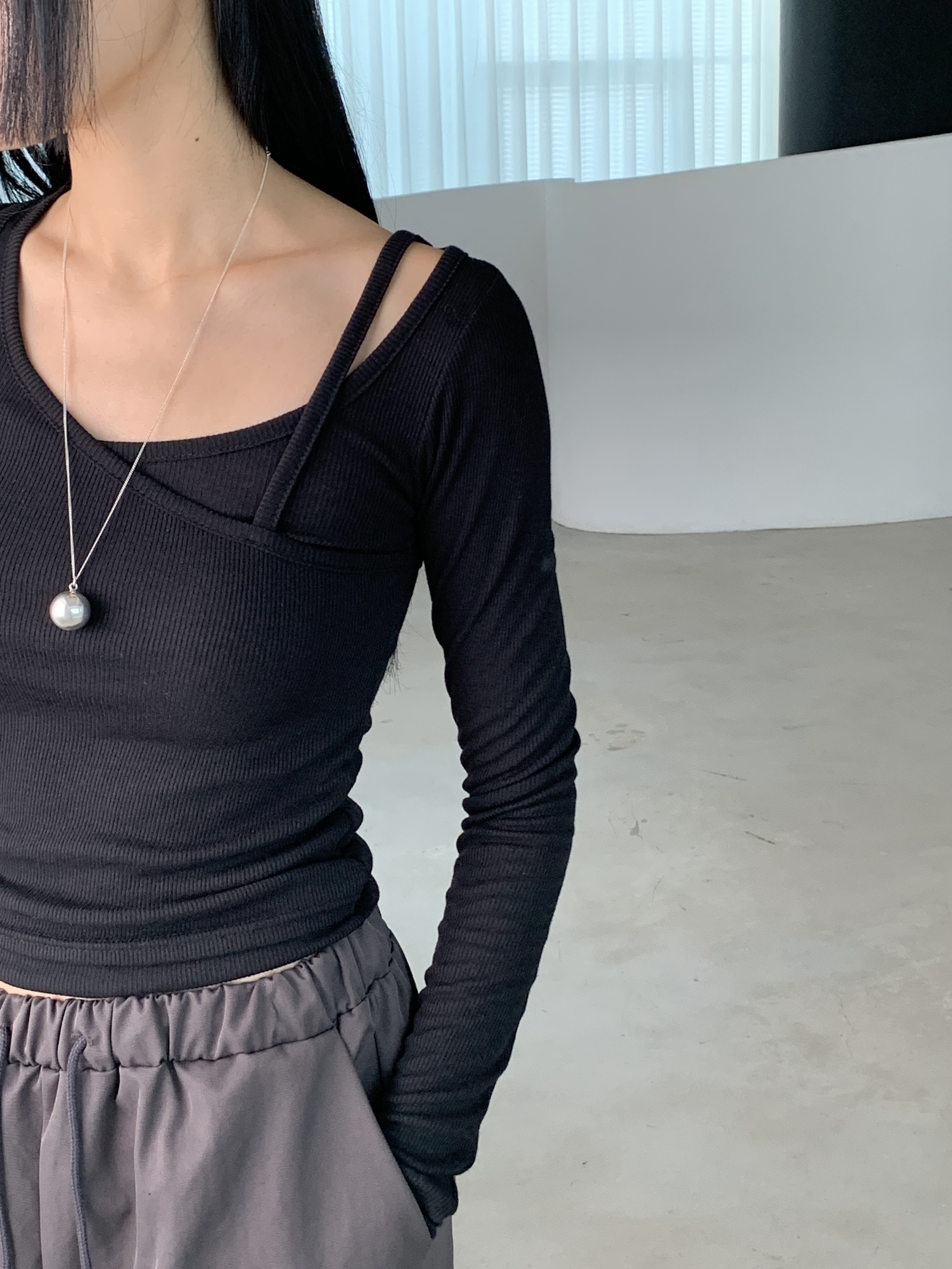 ビスチェレイヤード風スリムリブTシャツ | 詳細画像19