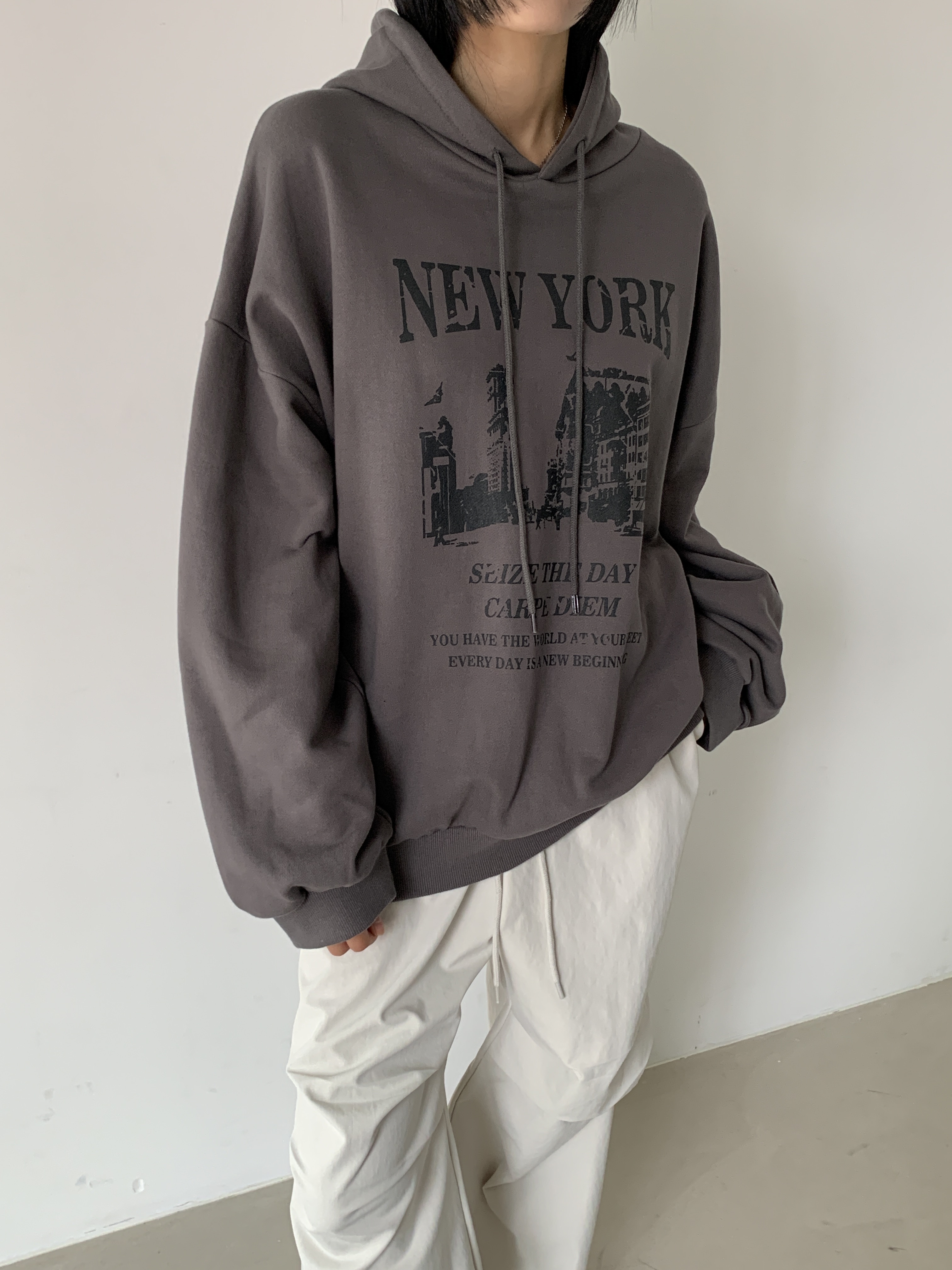 NEW YORKレタリングプリントパーカー | 詳細画像4