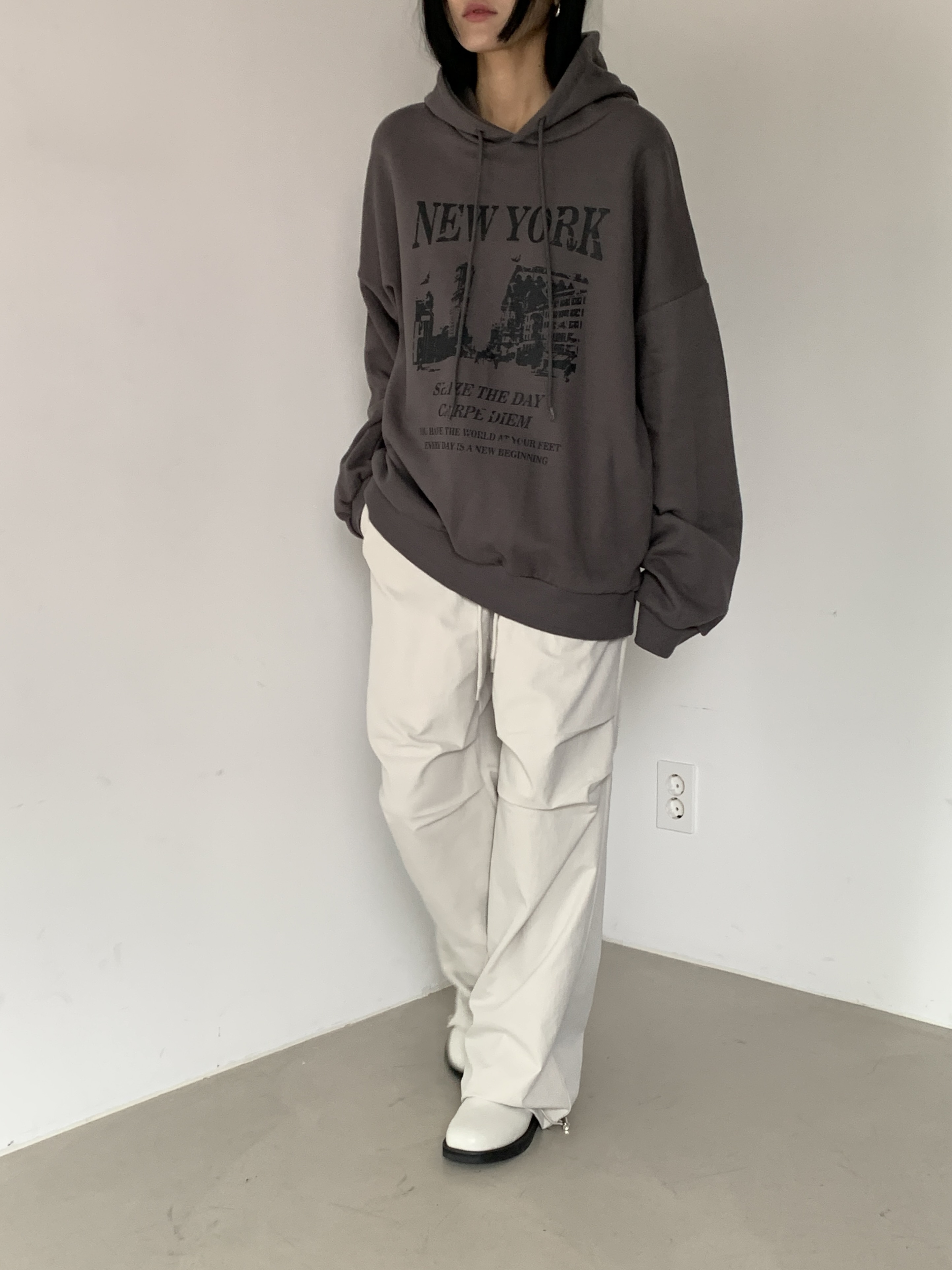 NEW YORKレタリングプリントパーカー | 詳細画像5