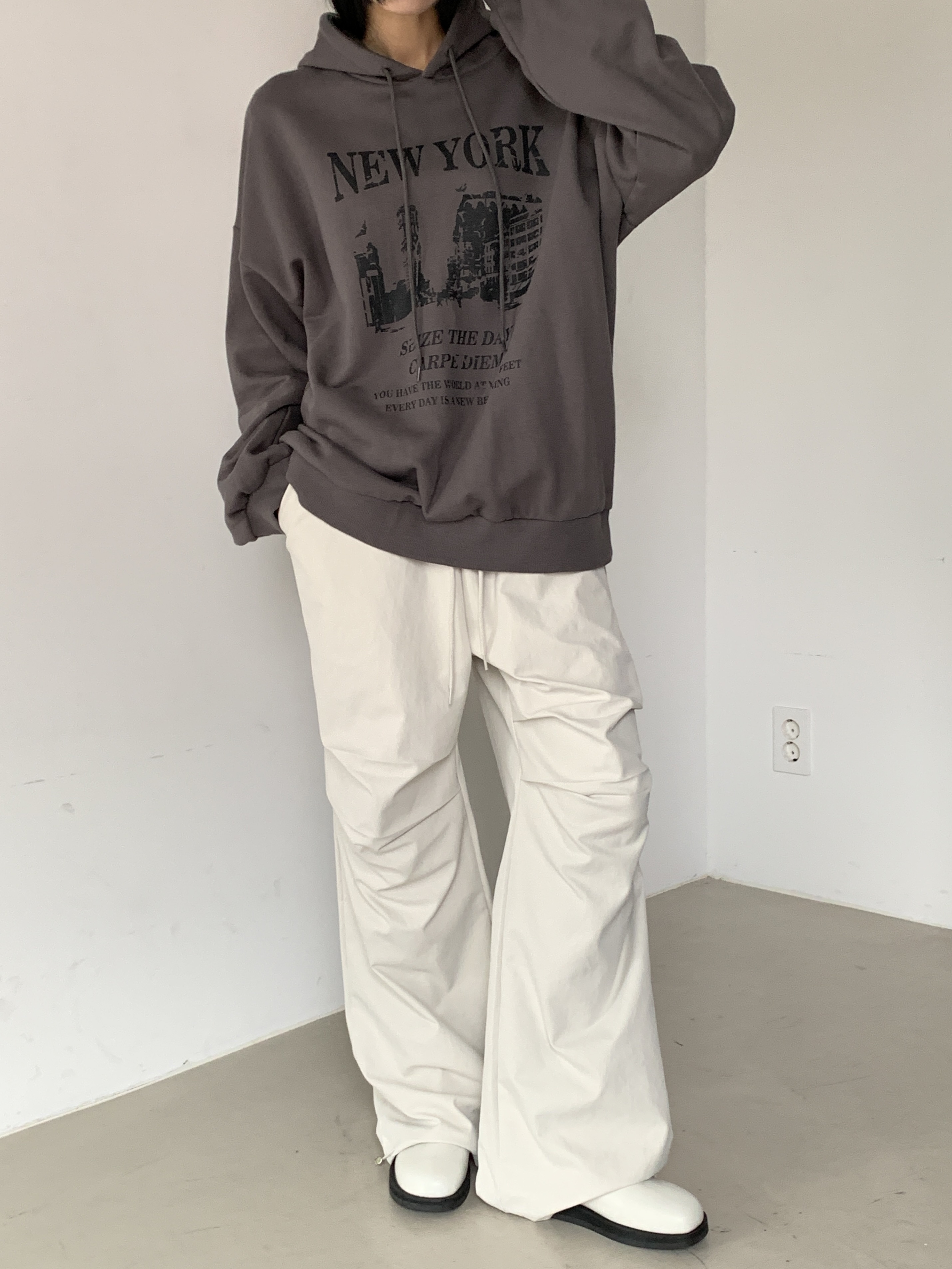 NEW YORKレタリングプリントパーカー | 詳細画像7