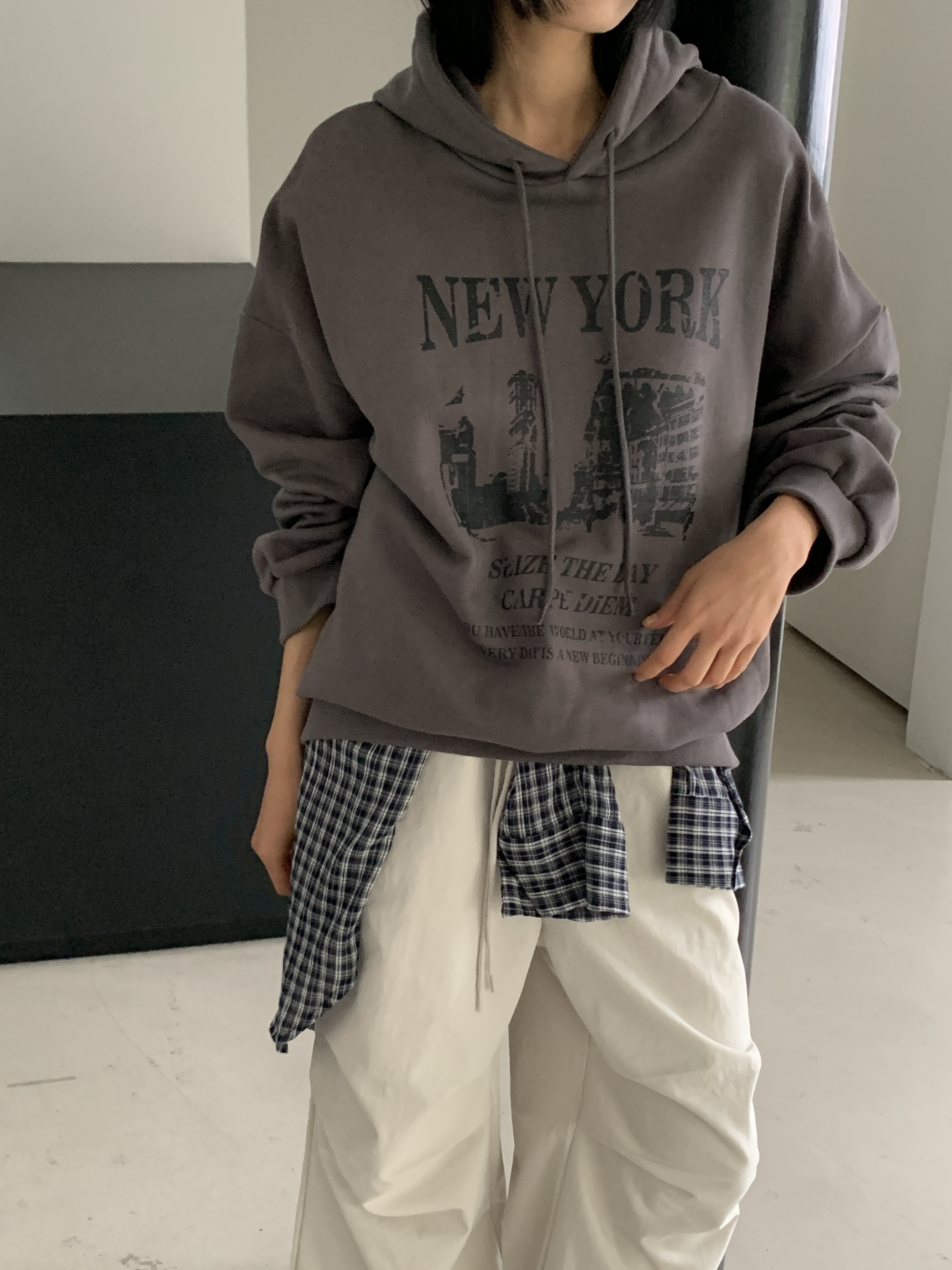 NEW YORKレタリングプリントパーカー | 詳細画像11