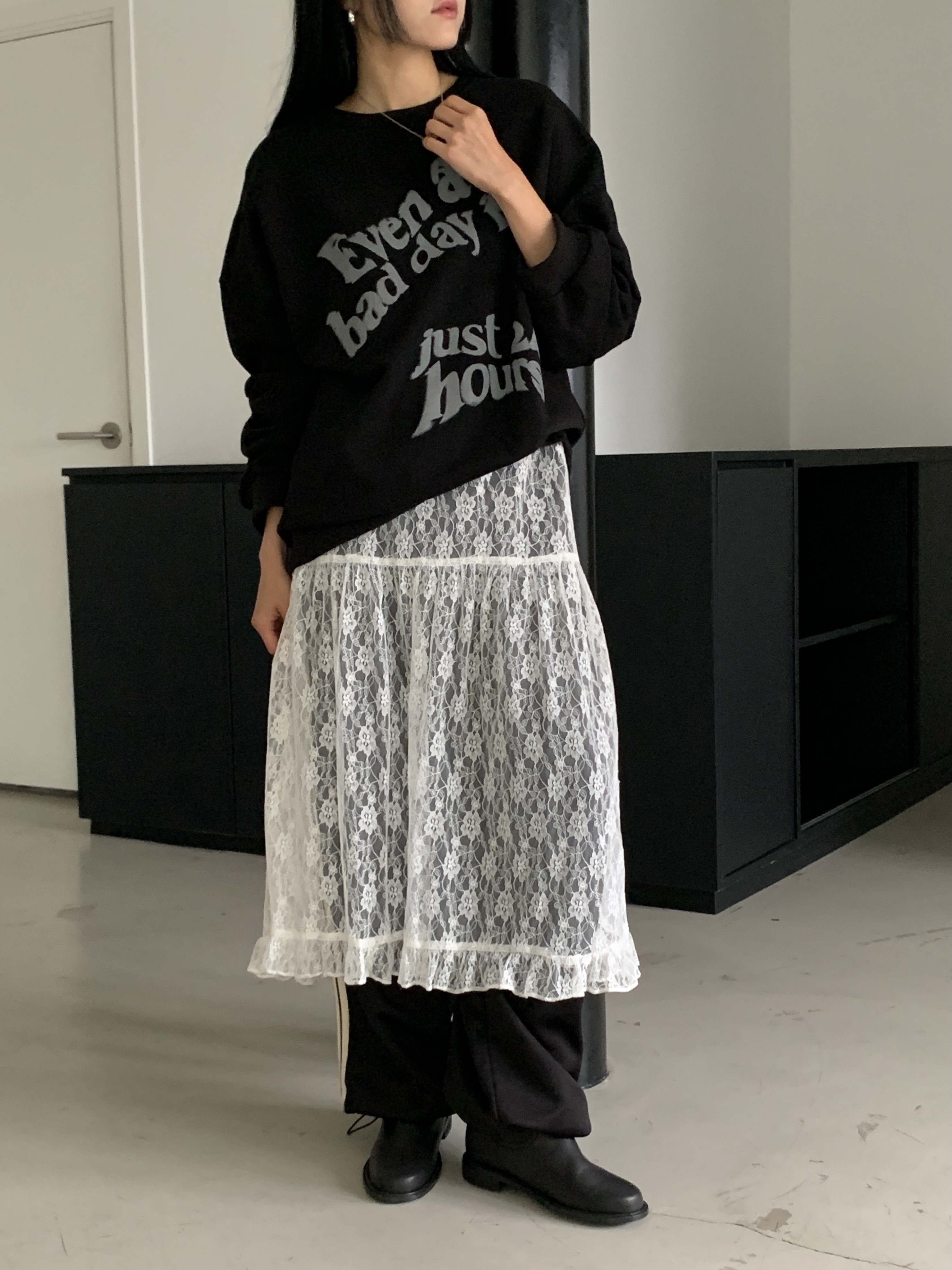 フリル花柄レースレイヤードスカート | 詳細画像8
